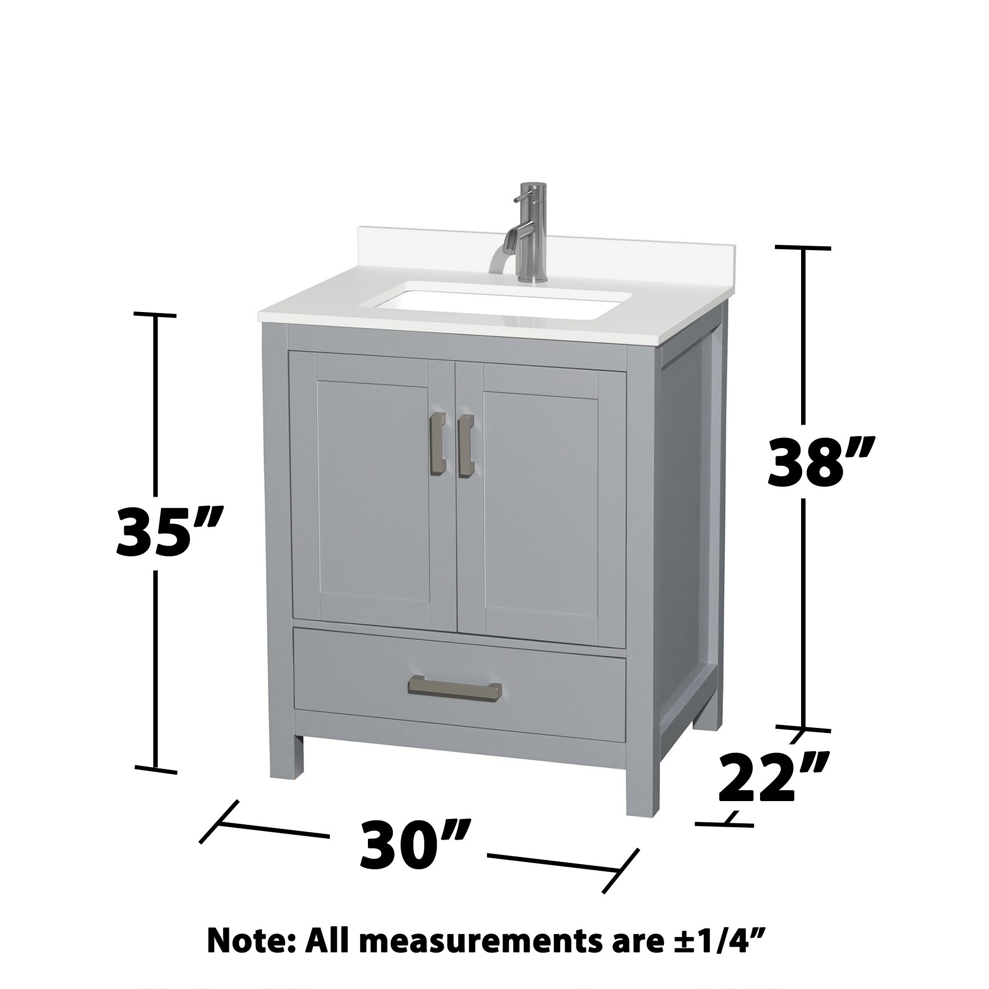 Wyndham Collection WCS141430SGYWQUNSMXX Bath-Vanity-Combo - View #4