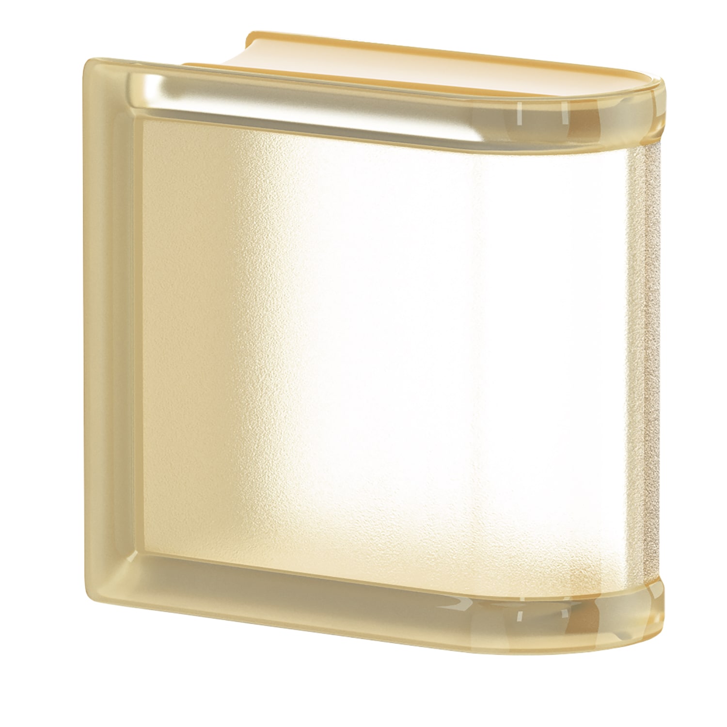 myMINIGLASS 123421 Vanilla End Linear Crackled Glass Block ( 6-in H x 6-in W x 3-in D )