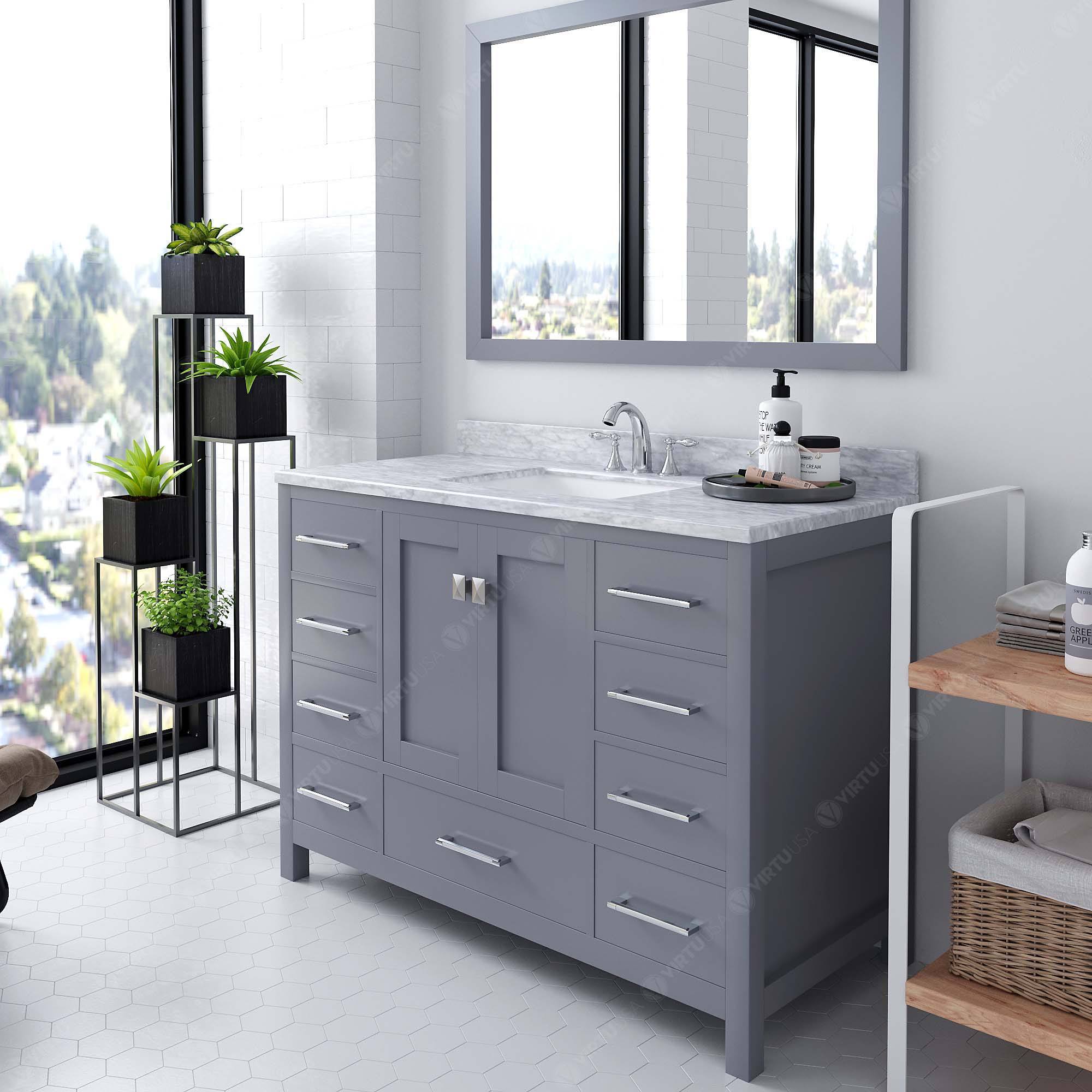 Virtu USA GS-50048-WMSQ-GR-002 Bath-Vanity-Combo - View #3