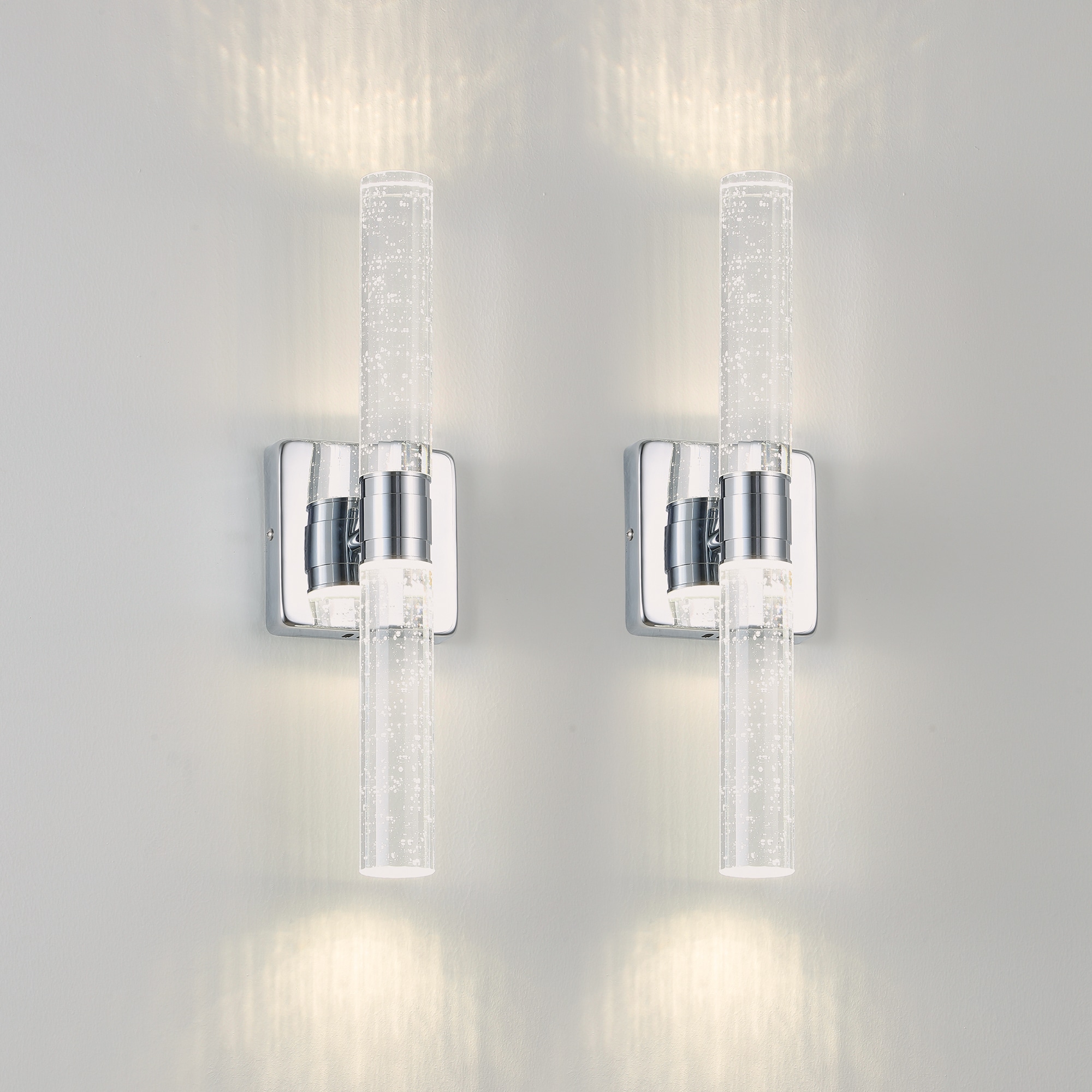 YERIVA 4.7-in W 2 -Light Chrome Integrated LED Wall Sconce