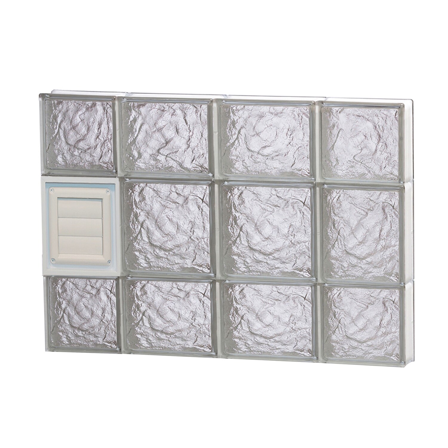 REDI2SET D2820IS Ice Glass 27-in x 19-1/4-in Frameless Replacement Dryer vent Glass Block Window