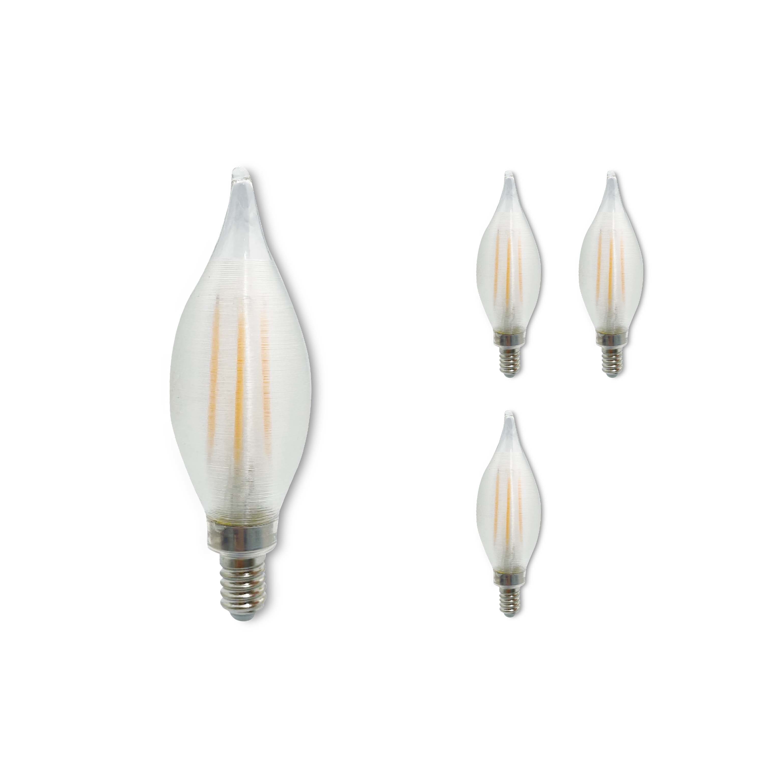 Tubular E14 satin white LED light bulb