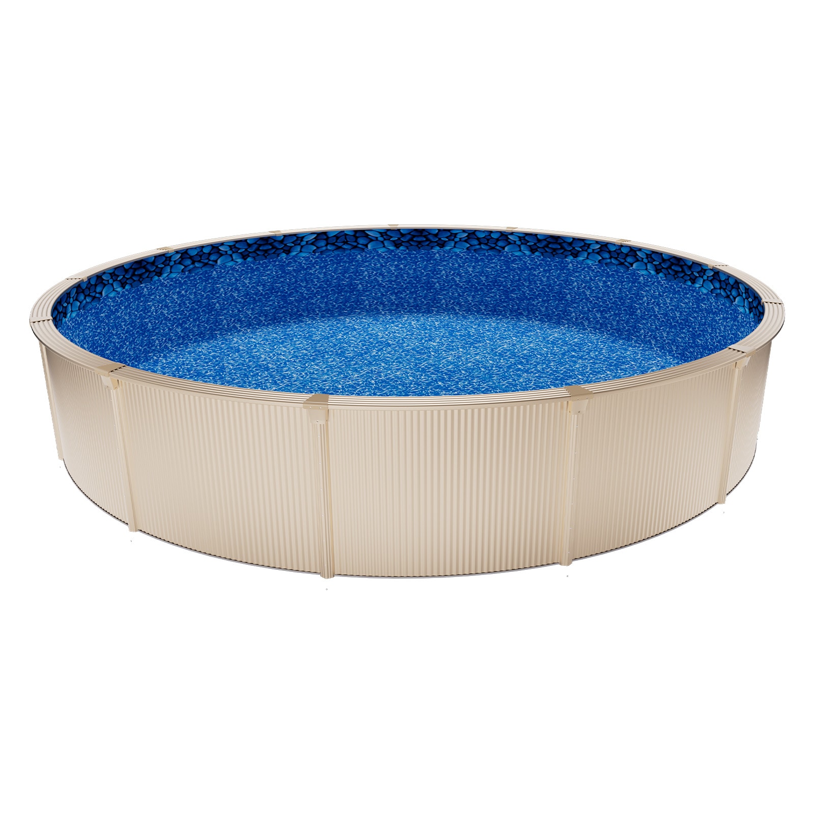 VEVOR 18ft Pool Liner Round Overlap Swimming Pool Liner for 52 in Wall Height Premium Vinyl Easy Install with Leak-Proof Patches Designed for Steel Sided Above-Ground Outdoor Boulder Swirl