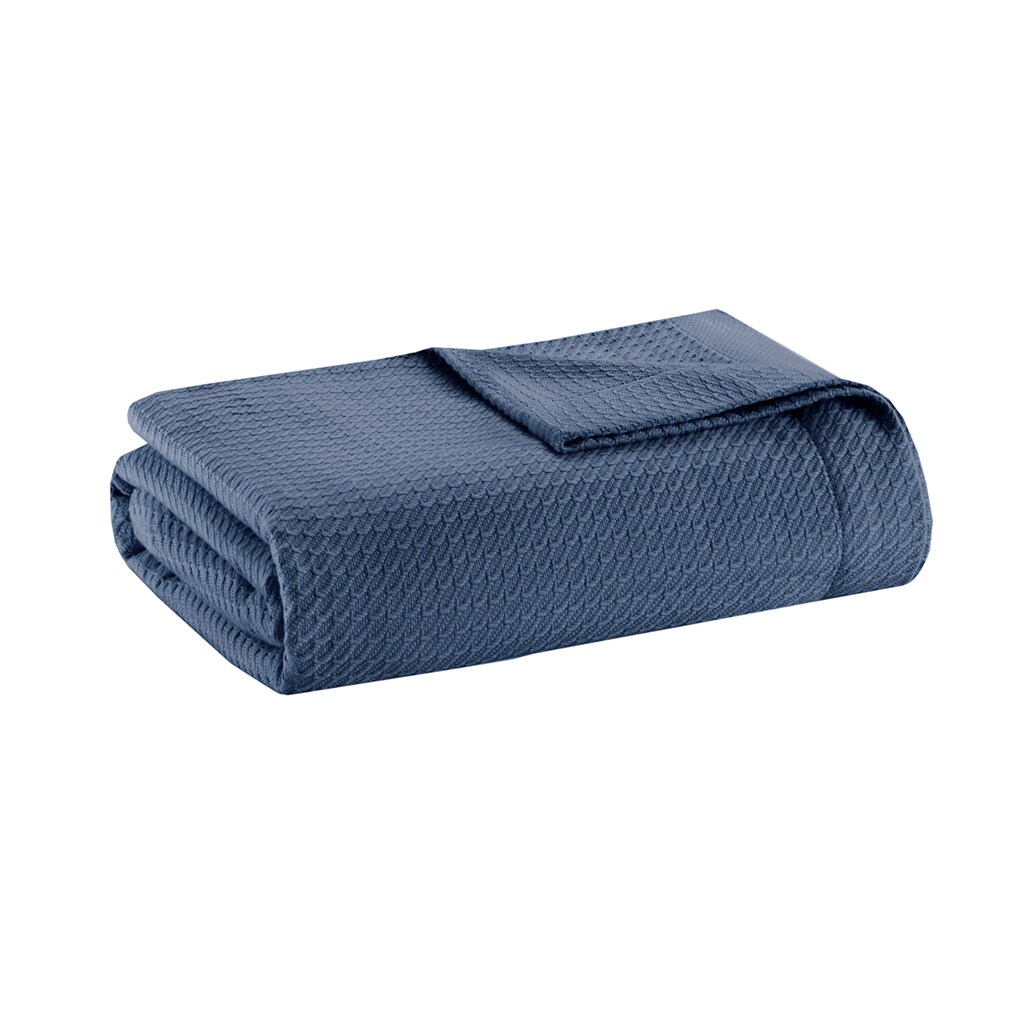 TATAHANCE - Blankets Throws Blue 90-in x 90-in Cotton Blanket