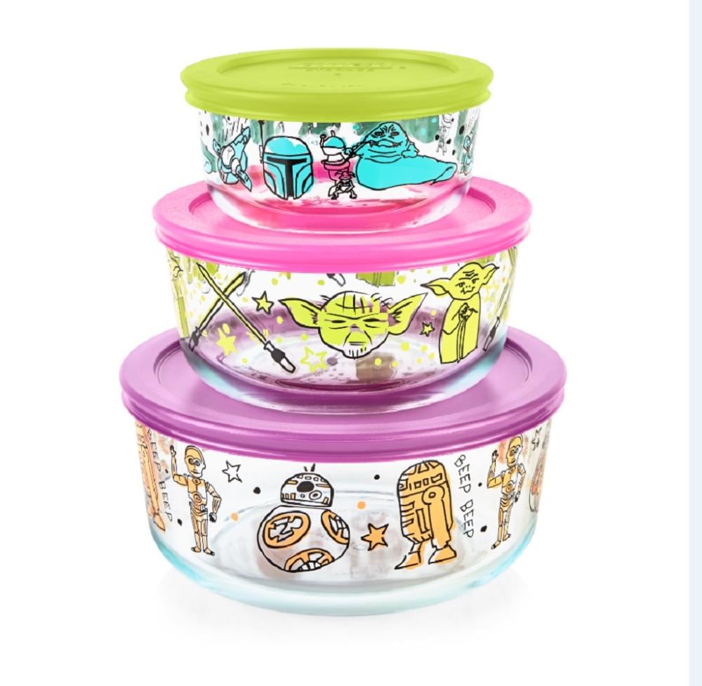PYREX Star Wars 2-Pack Multisize Glass Bpa-free Reusable Food Storage  Container with Lid in the Food Storage Containers department at