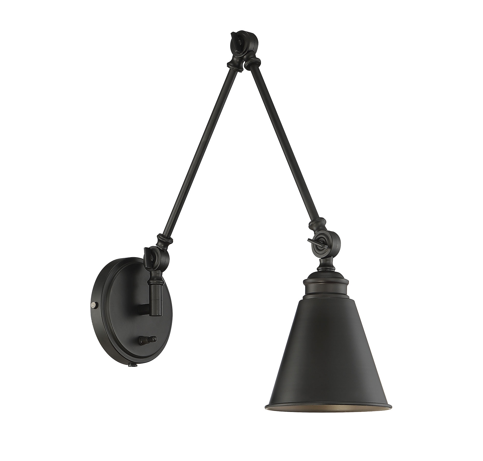 Morland Matte Black Adjustable Swing Arm Sconce