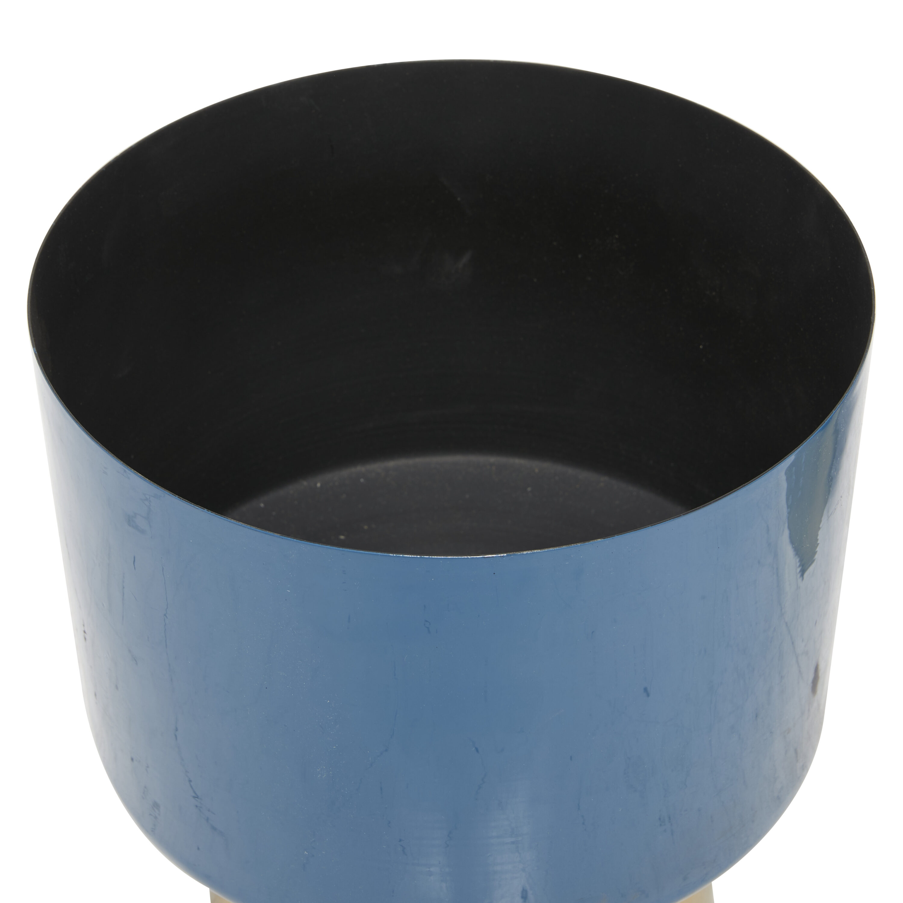 Elysian Blue & Gold Medium Metal Indoor Planter Set of 3