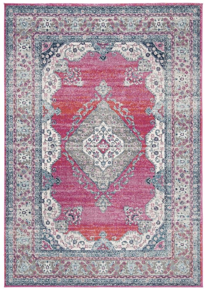 Safavieh EVK250N-8 Evoke Ashley 8 x 10 (ft) Loomed Synthetic Navy/Fuchsia Rectangular Indoor Distressed/Overdyed Vintage Area rug