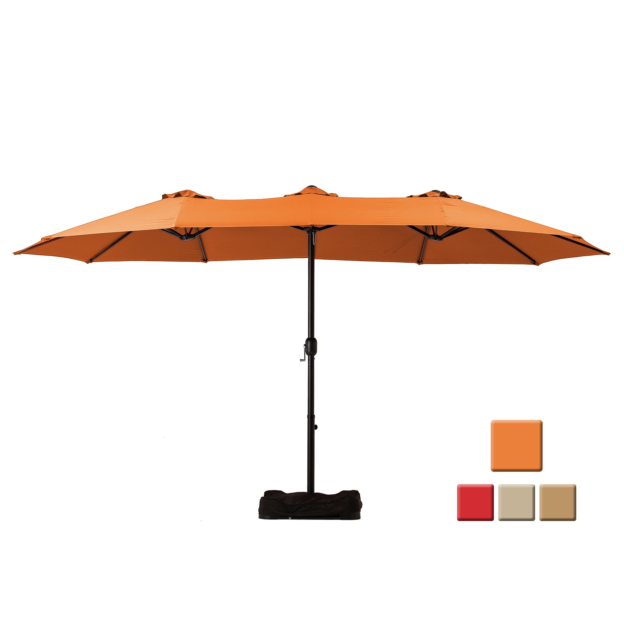 Clihome 15-ft Orange No-tilt Patio Umbrella with Base in the Umbrellas department Lowes.com