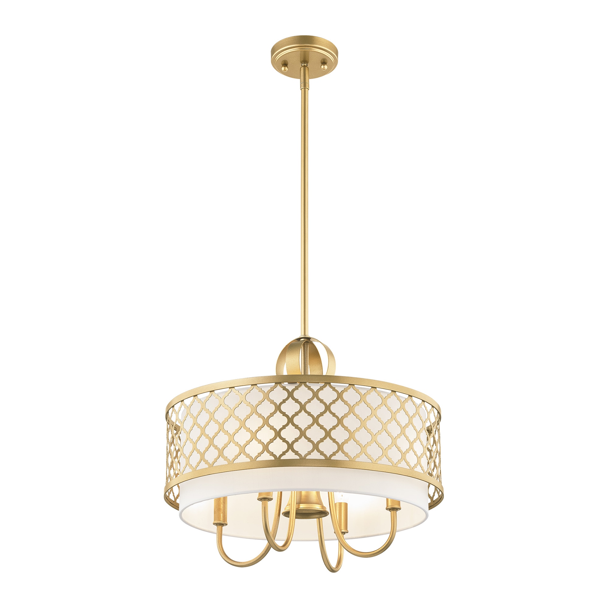 Soft Gold 5-Light Indoor/Outdoor Drum Chandelier