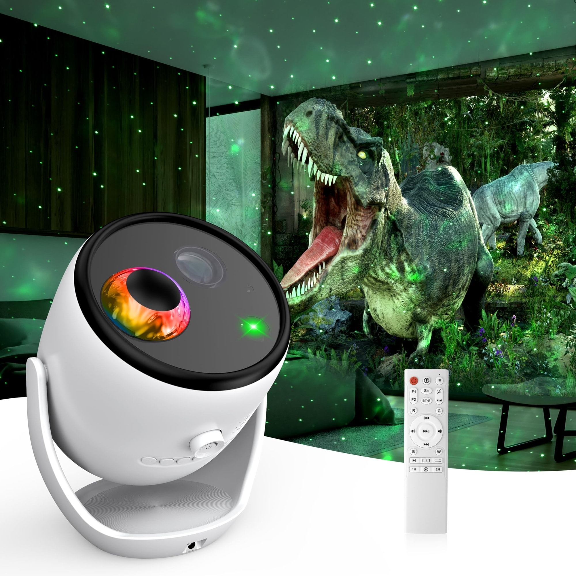 Vrbgify  3D Galaxy Projector with 90 Dynamic Scenes HD Planetarium Star Projector Night Light Bluetooth Speaker for Bedroom Kids Adults Relaxation