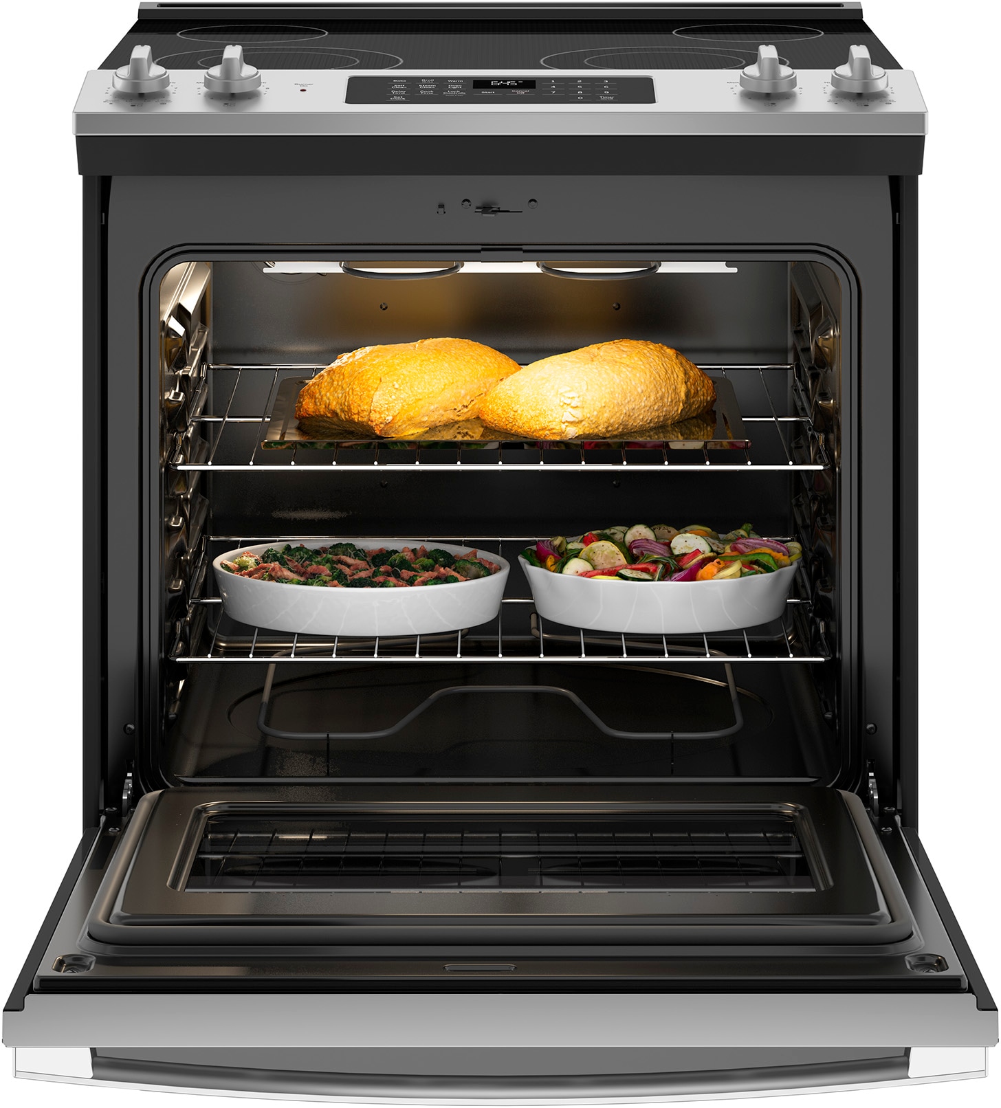 GE 24 in. 2.9 cu. ft. Element Freestanding Electric Range in Stainless  Steel JAS640RMSS - The Home Depot