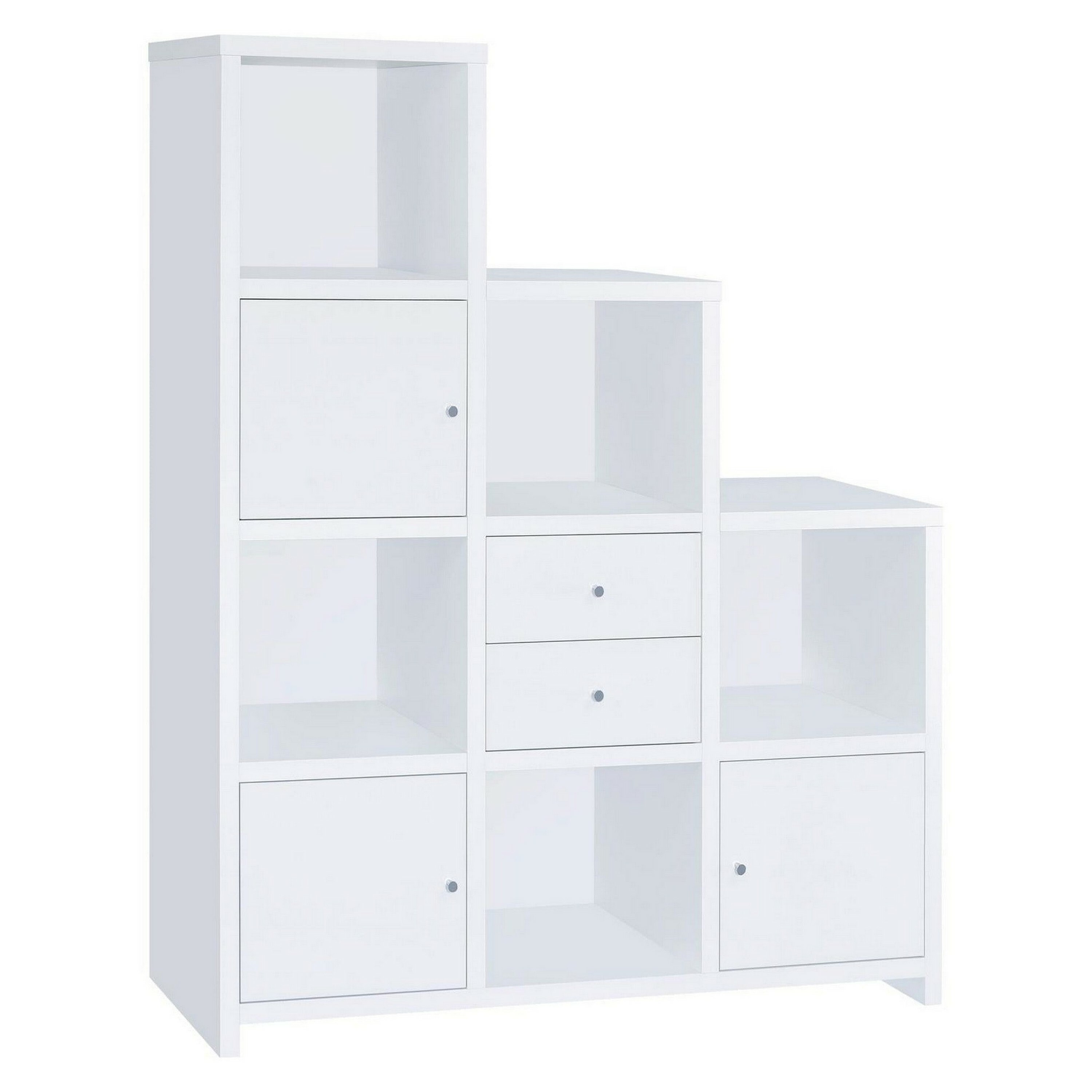 Benzara BM159126 White Wood 3-Shelf Bookcase (15.25-in W x 63-in H x 50-in D)