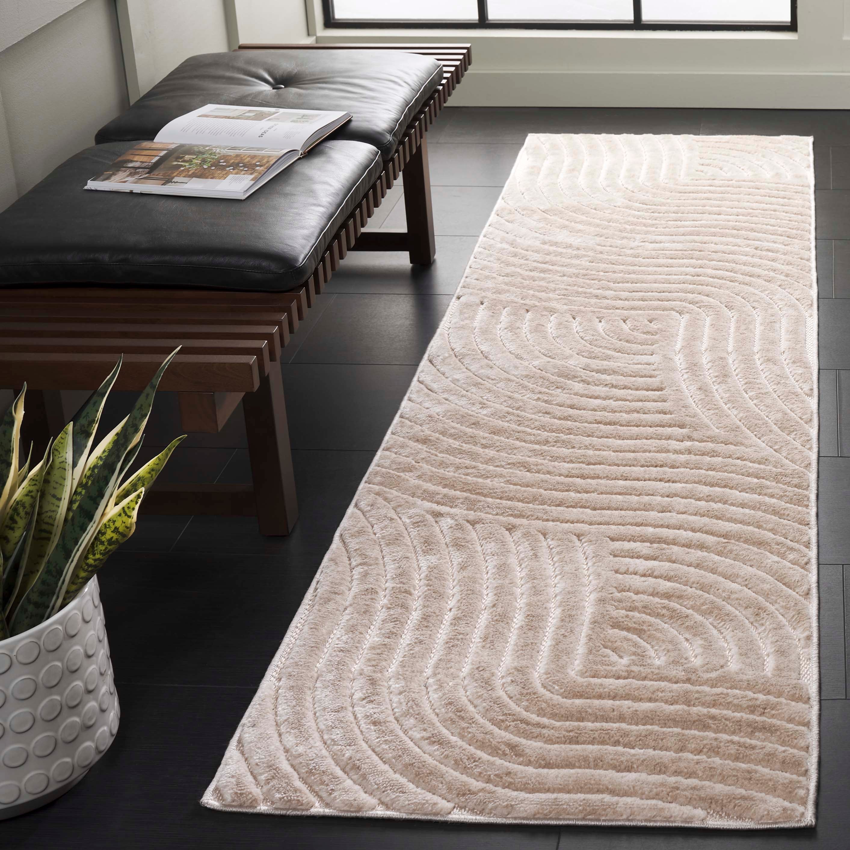 Selena 680B Beige 2 x 8 Rectangular Runner rug