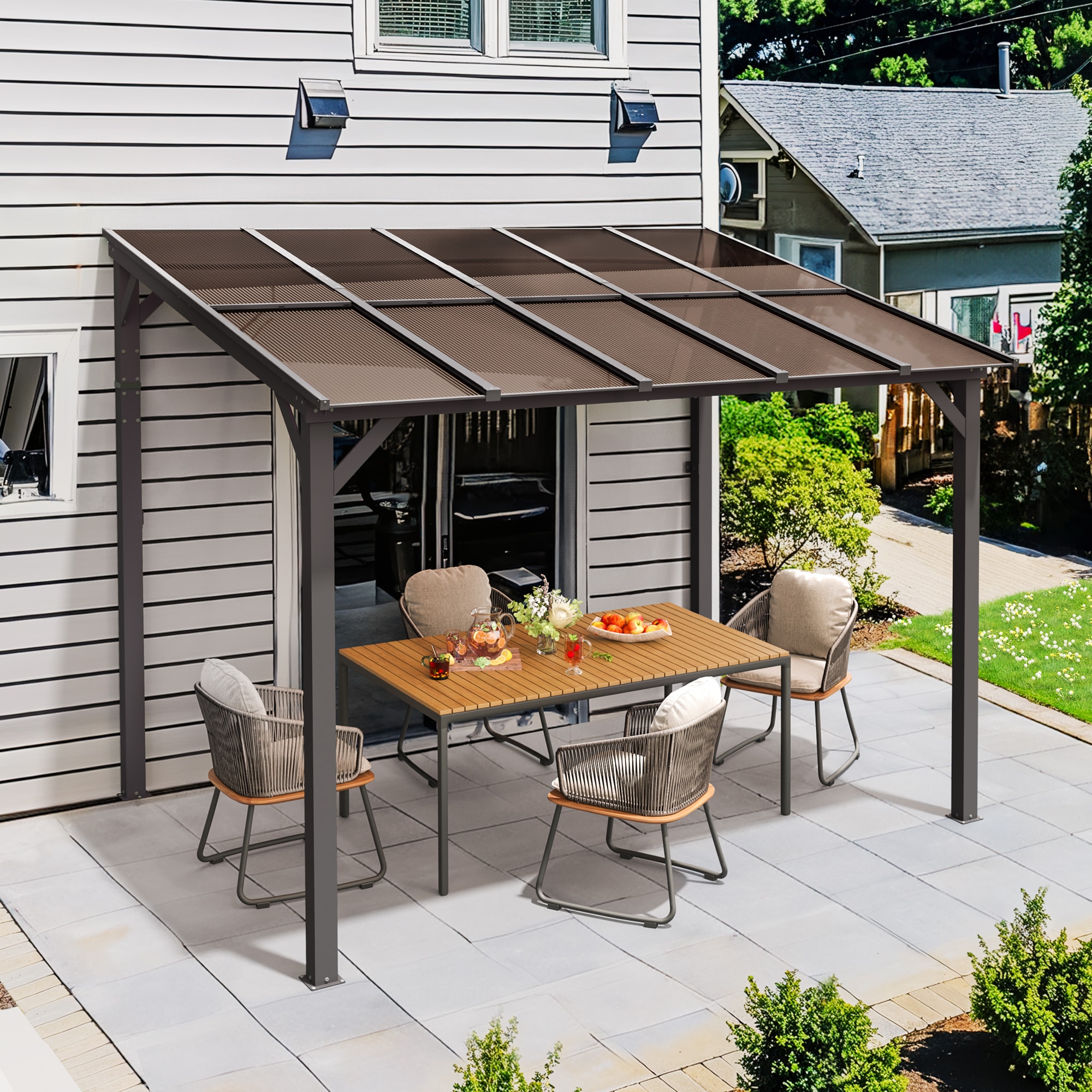 Yurevna LMD-BL-1 10-ft x 8-ft Gazebo Black Gazebo with Hardtop Roof
