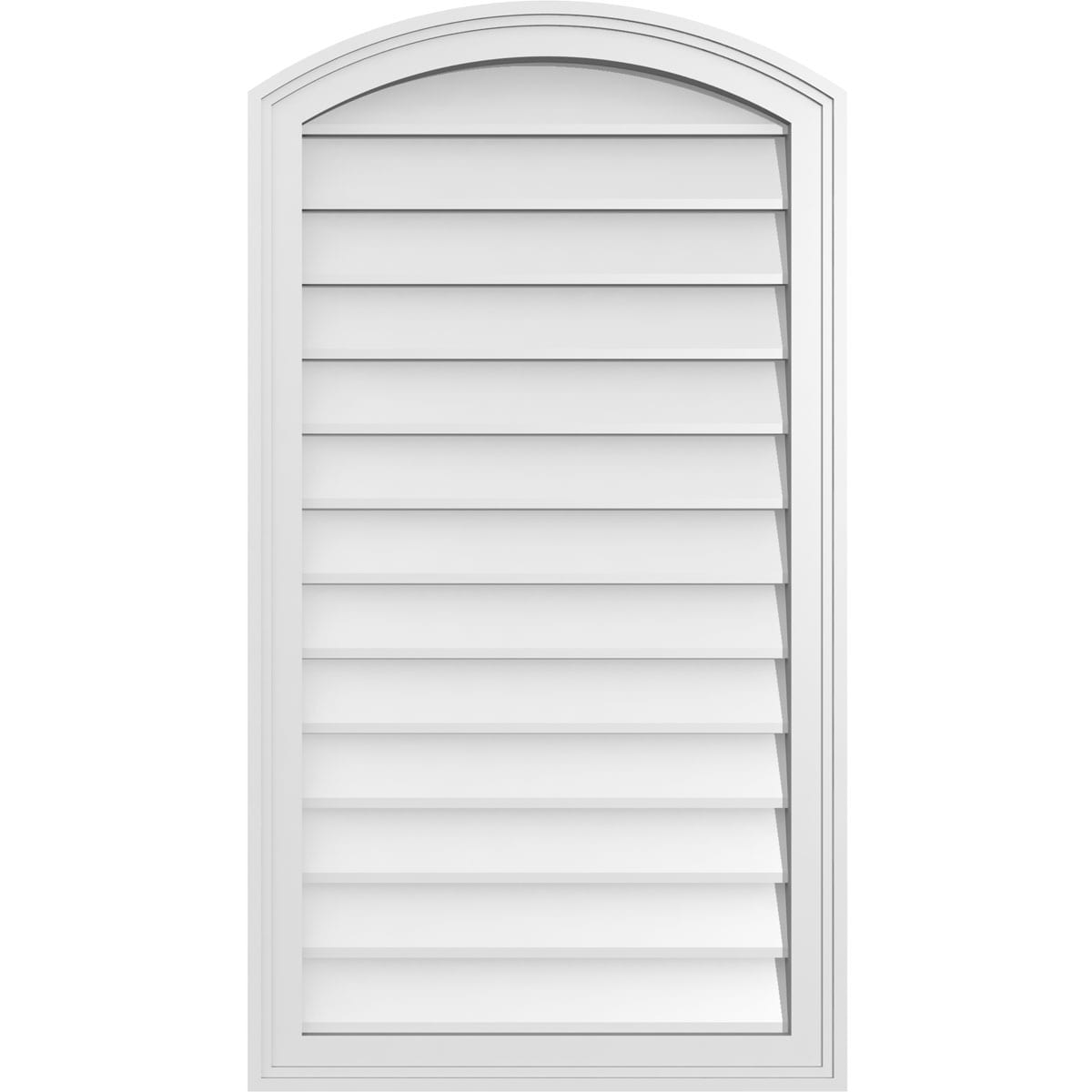 Ekena Millwork GVPAR22X4002SN 22-Inches x 40-Inches Off-white Round top PVC Gable Louver Vent