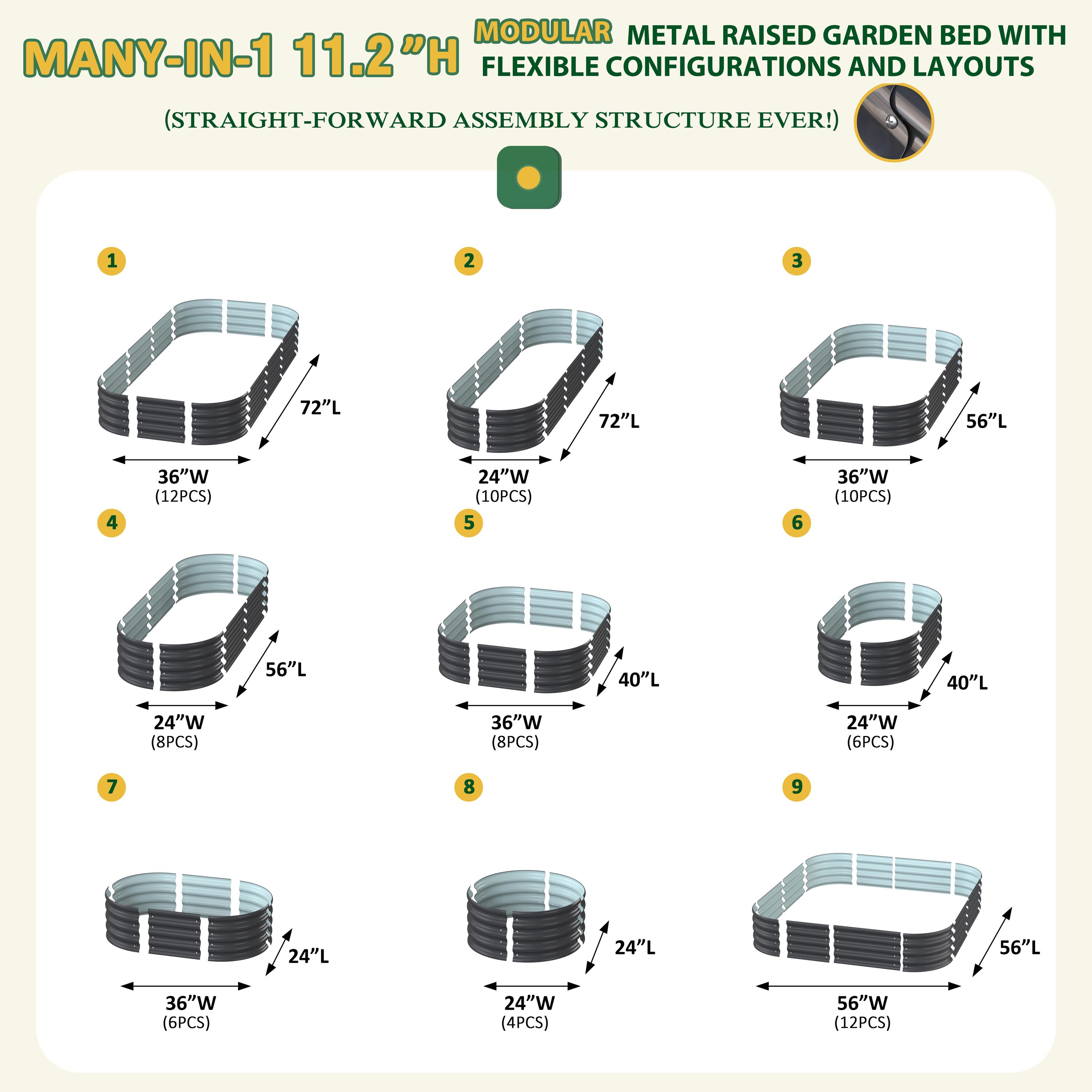 VEIKOUS PG0102-36-GY Raised-Garden-Beds - View #3