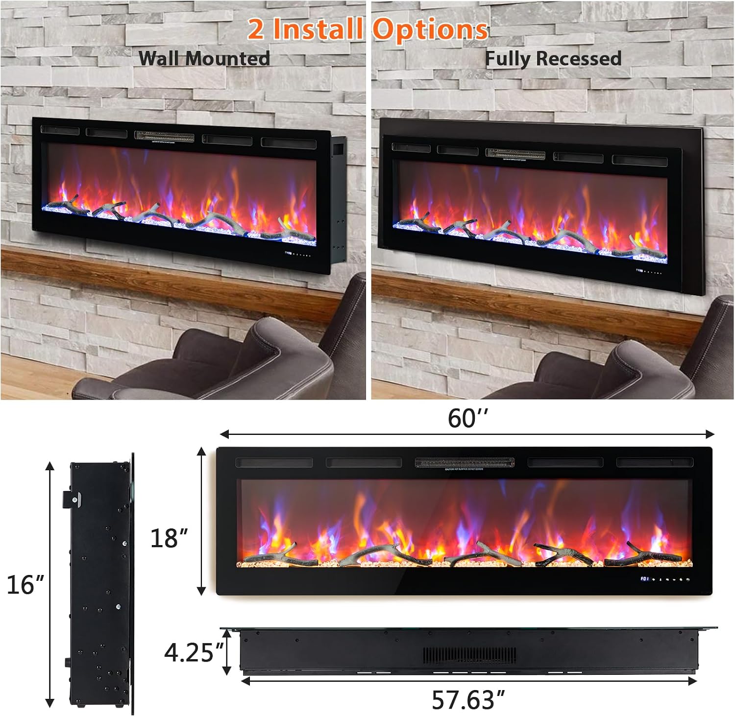 GarveeLife CLJ-WNH37E-LSWW2KVK Electric-Fireplaces - View #4