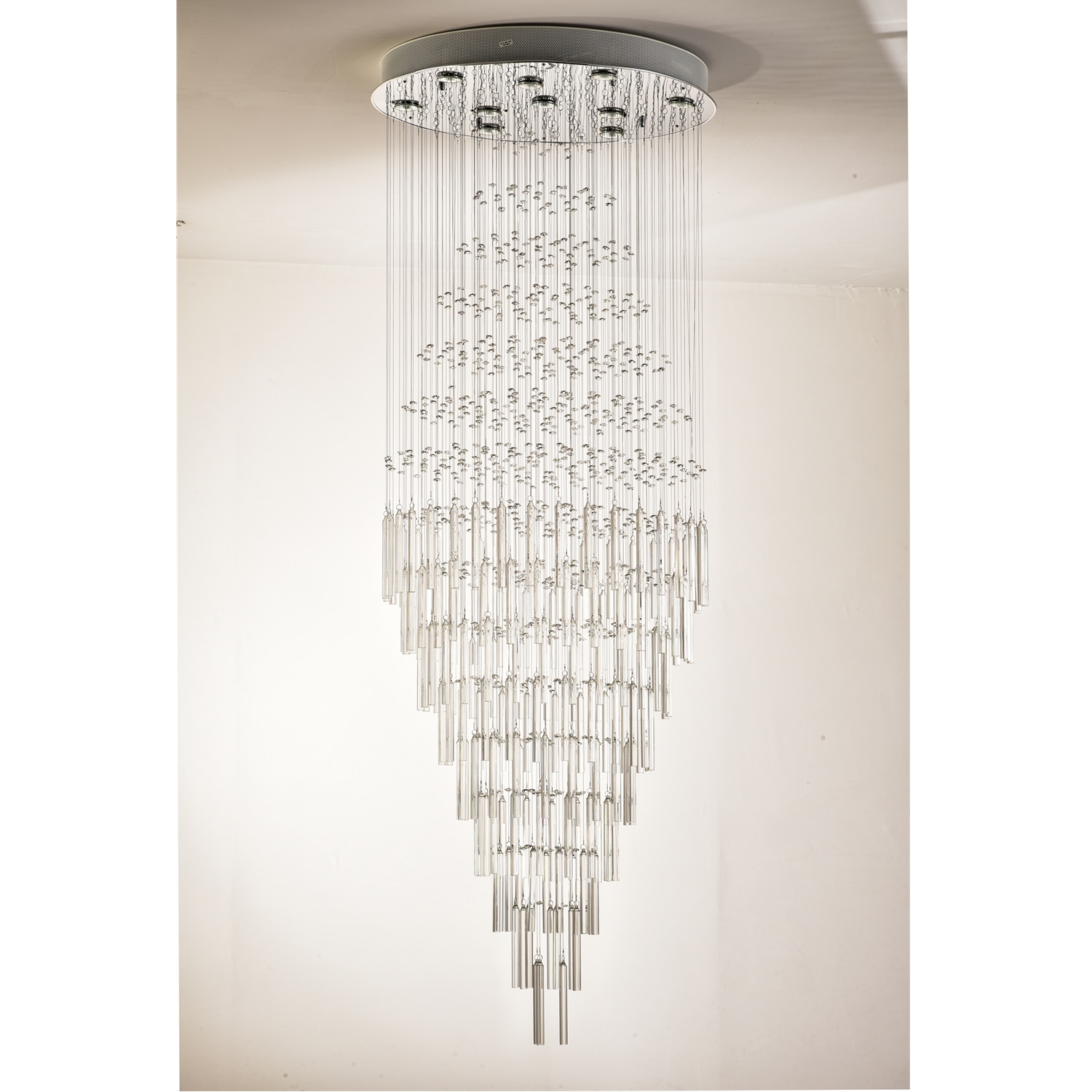 Maxax Deluxe 10 -Light Chrome Crystal Metal Chandelier