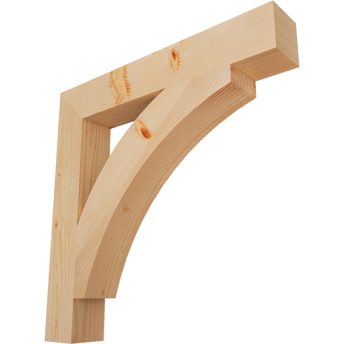Ekena Millwork BKT04X26X26THR05SDF Thorton block smooth 3-1/2-in x 26-in x 26-in Douglas fir Brown Wood Standard bracket