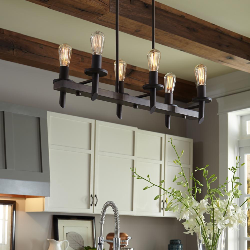 Quoizel Tavern 6-light Darkest Bronze Transitional Kitchen Island Light 