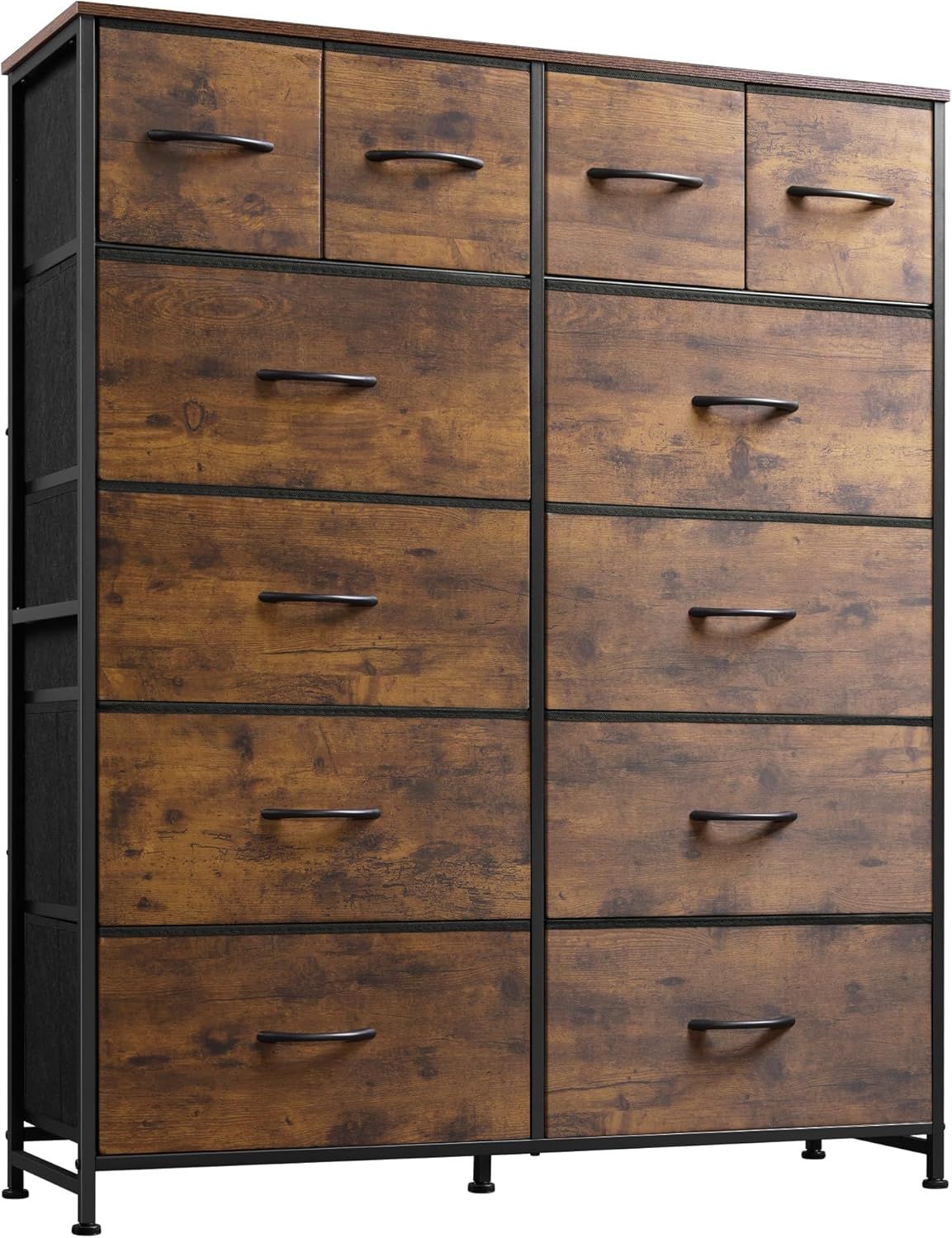 Flynama 12-Drawer Dresser Brown 34.29-in W Combo dresser