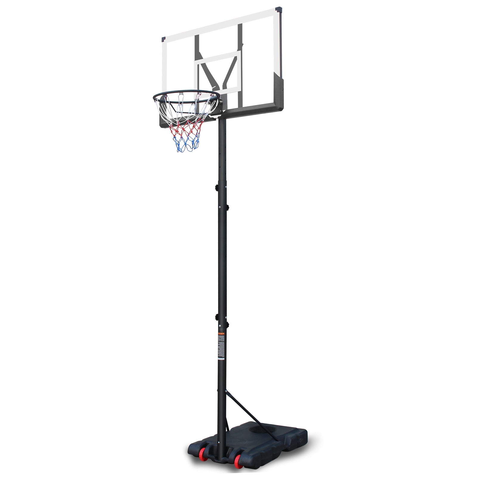 Tatayosi T295941 Adjustable 5 to 10ft Basketball Hoop 44 Inch Backboard Portable Basketball Goal System with Stable Base and Wheels