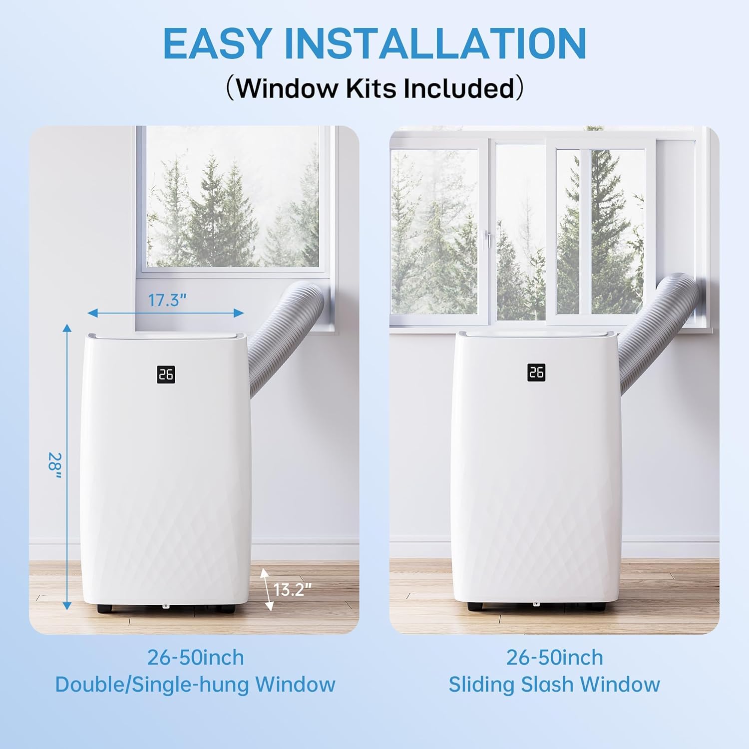 Garvee 14000 BTU Energy Efficient AC 750 Sq Ft 3-in-1 Cooling Dehumidifying Fan 75 Pint Daily Dehumidification 45dB Ultra Quiet 24H Timer Remote Control Washable Filter Easy Setup White Sansujyuku sansujyuku.com