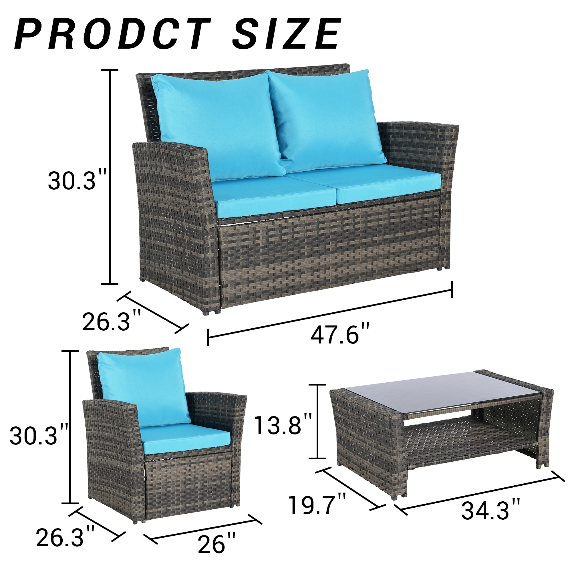 SANSTAR L-857M-V1 Patio-Conversation-Sets - View #3