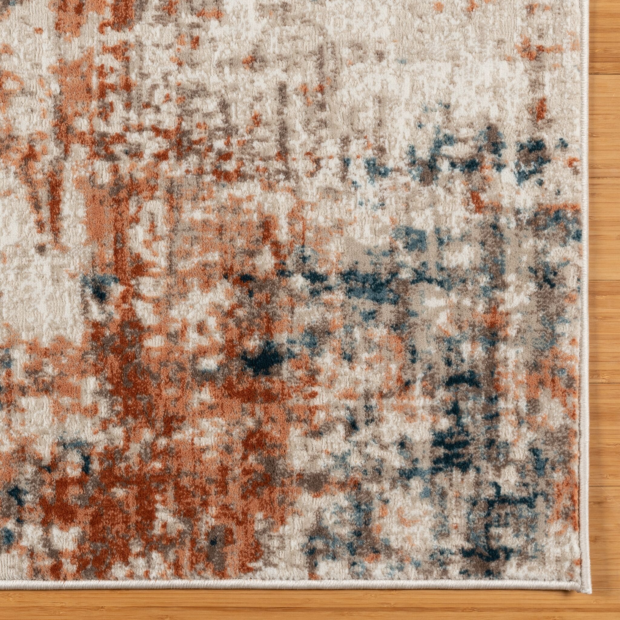 Gray and Beige Tufted Rectangular 8' x 10' Synthetic Area Rug