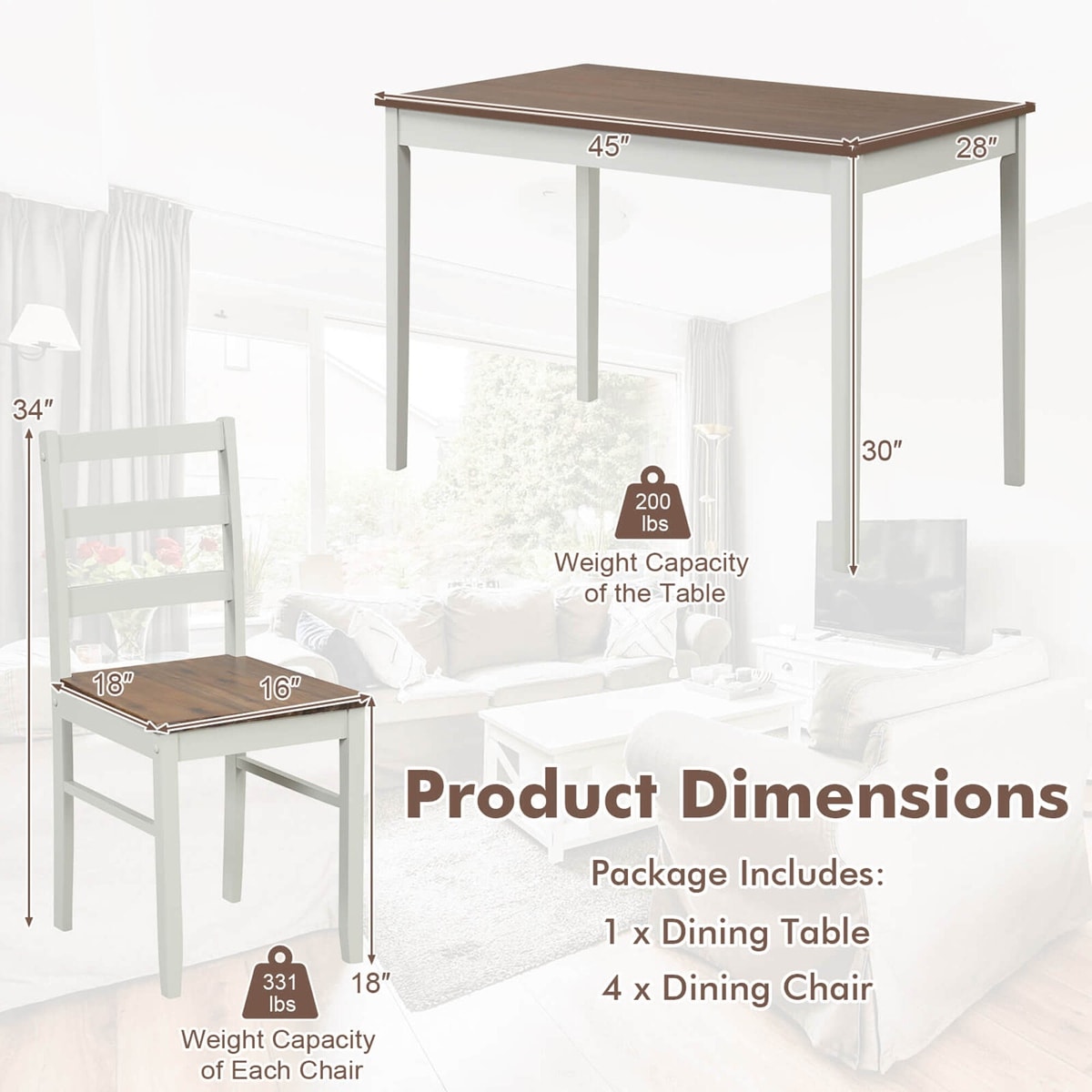 Costway KC56070CF Dining-Sets - View #3