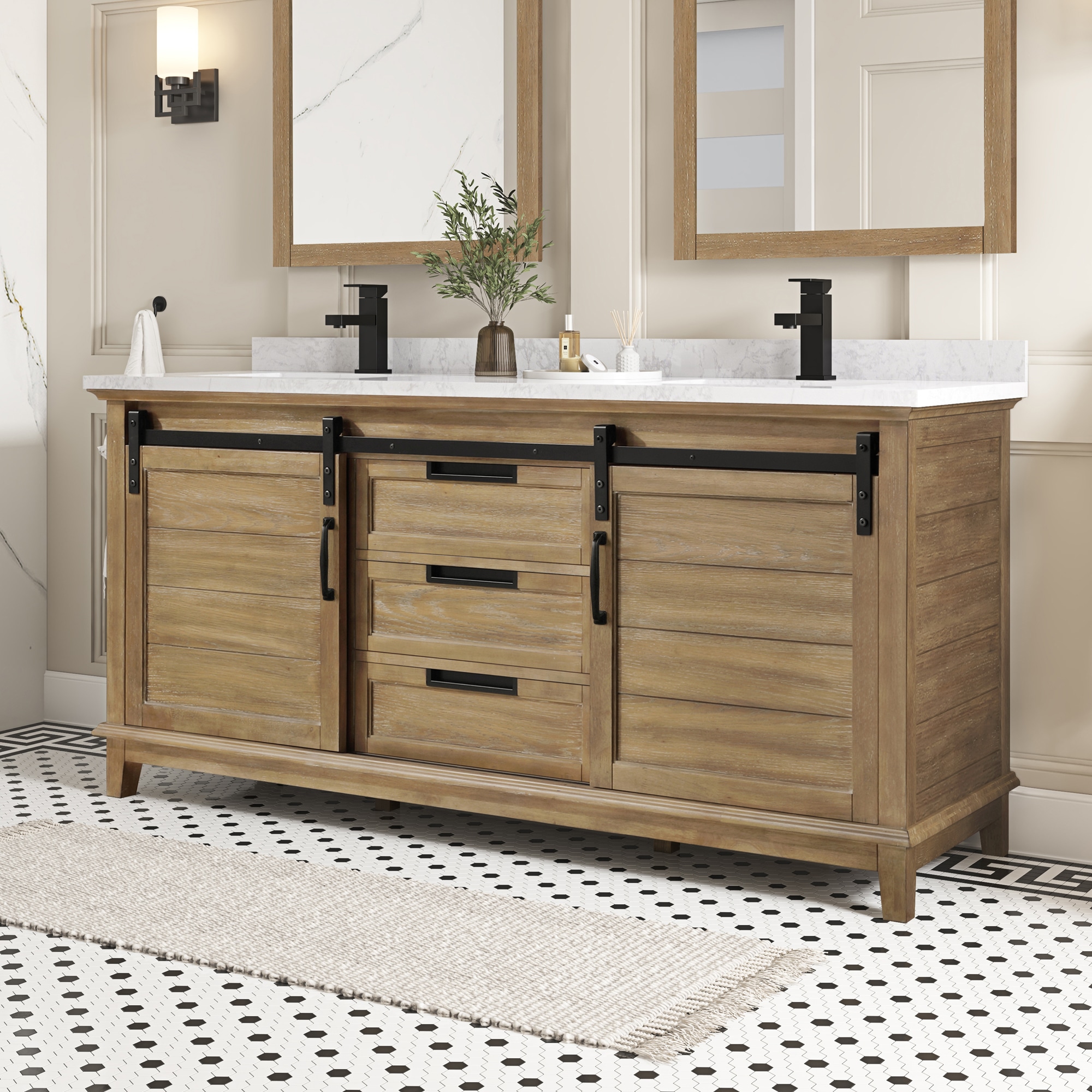 Brown Double sink Bathroom Vanities with Tops at Lowes.com