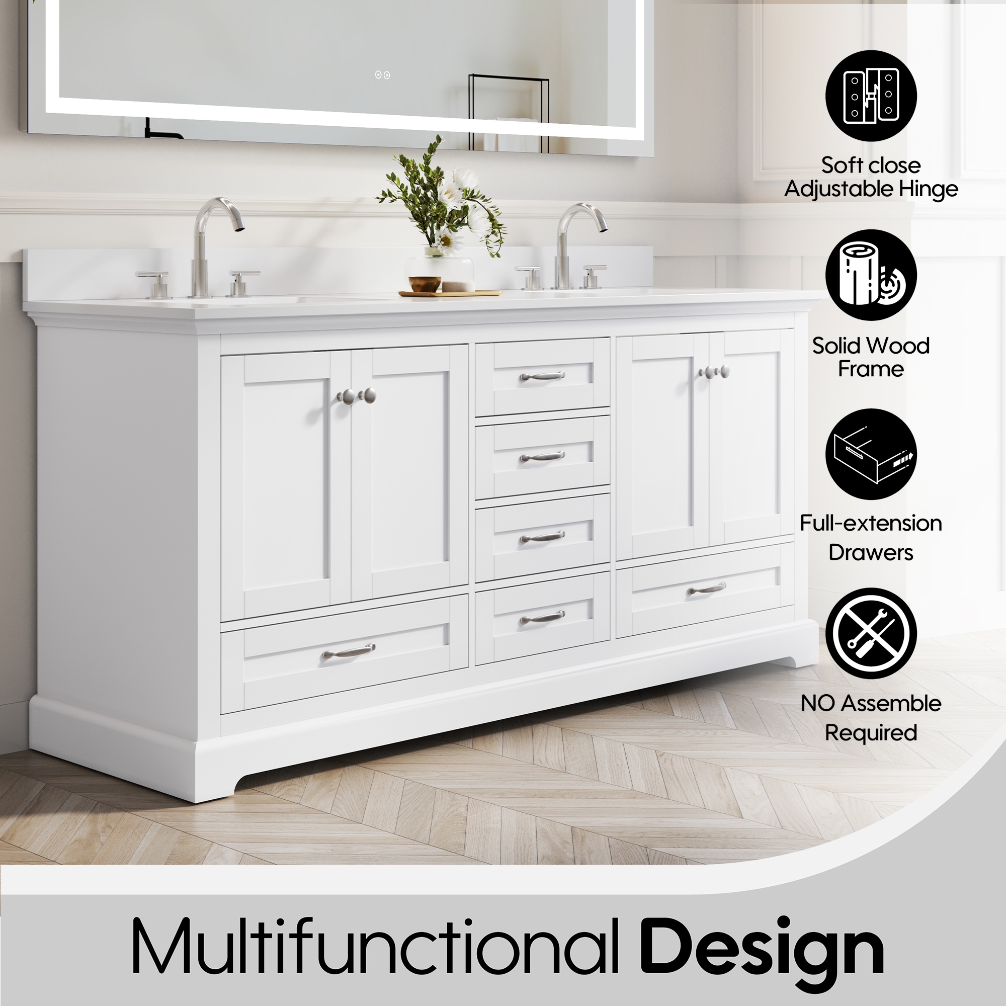 WELLFOR LVD36DA-72CMWT Bath-Vanity-Combo - View #4