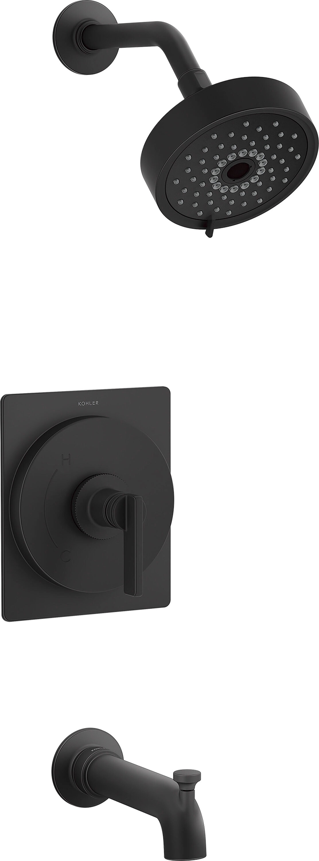 KOHLER Castia By Studio McGee Matte Black 1-handle Multi-function Round ...