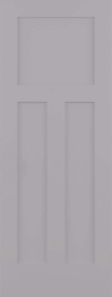 RELIABILT LO1369559 Shaker 28-in x 80-in Driftwood 3-panel craftsman Smooth Solid core Prefinished Pine Wood Slab Door
