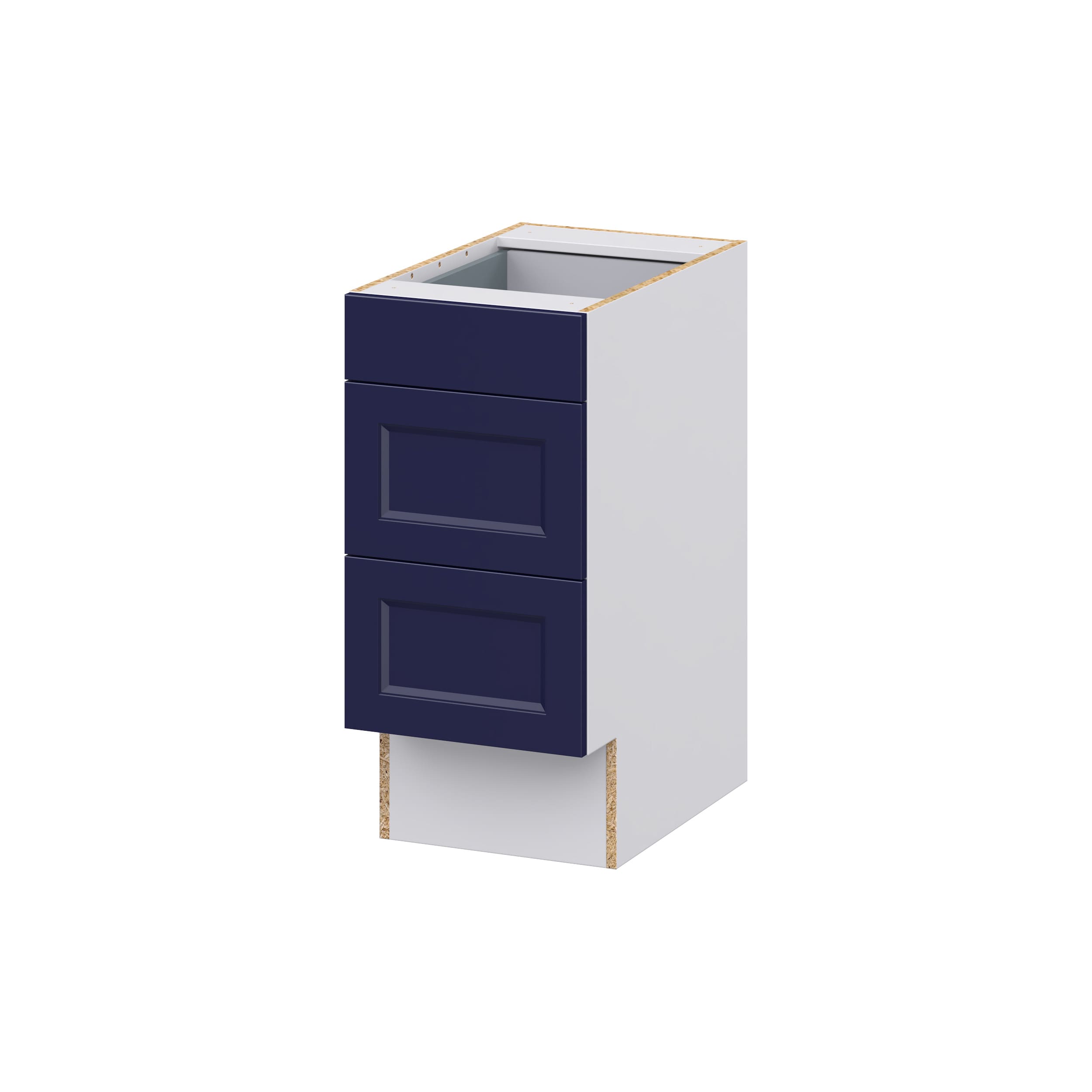 Hugo&Borg Beaumont 15-in W x 32.5-in H x 25-in D Slate Gray 3-Drawer Base Fully Assembled Cabinet (Recessed Panel Style)