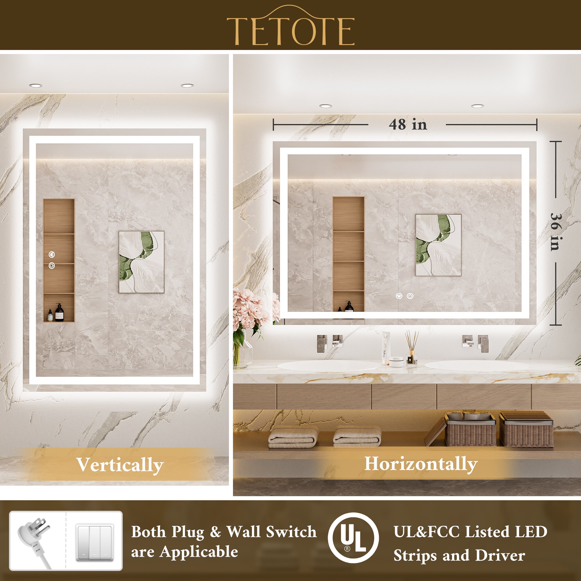 TETOTE LW-TE-BM54-12191F Framed-Bath-Mirrors - View #3