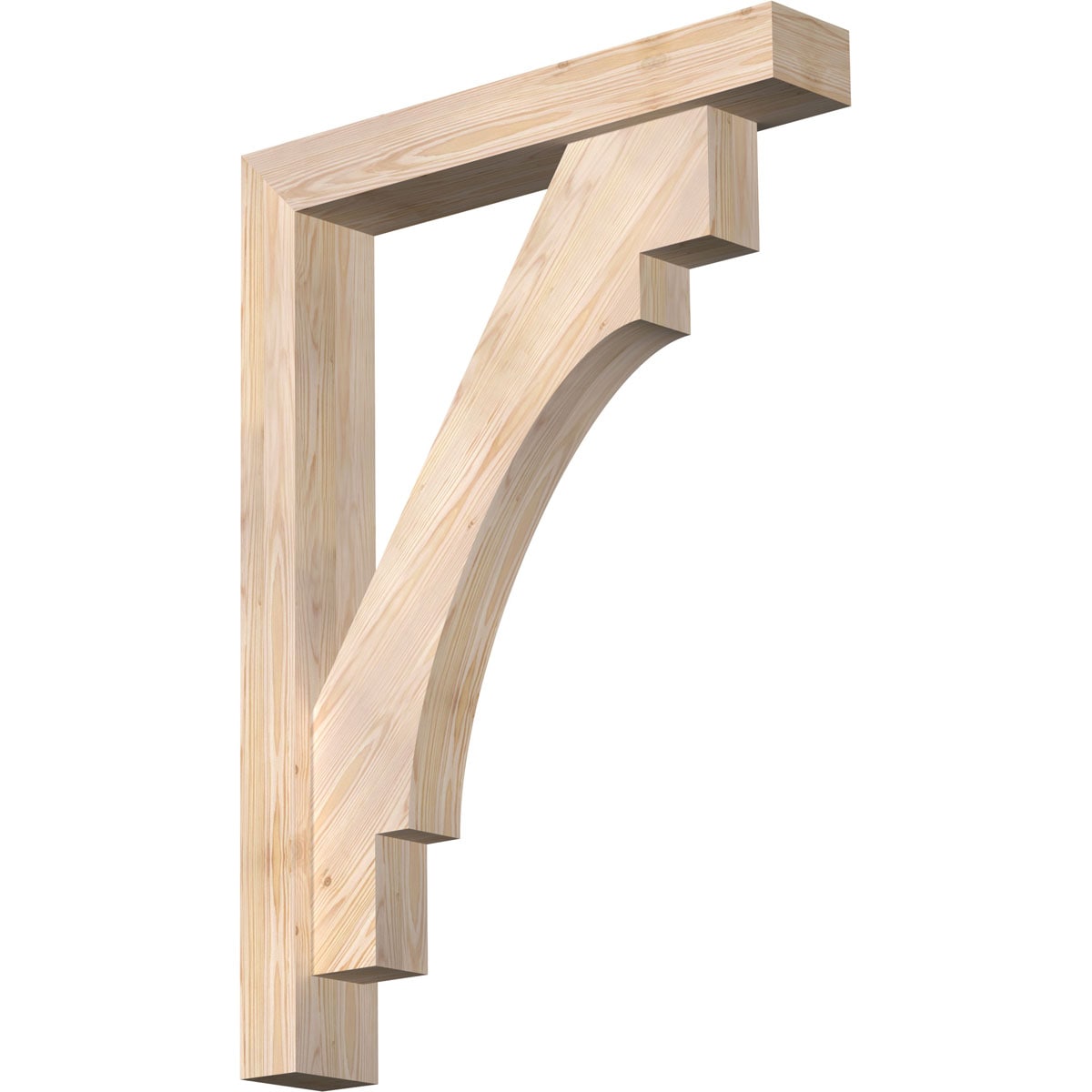 Ekena Millwork 1463360 Merced block smooth bracket with offset brace Douglas Fir Wood Standard Bracket