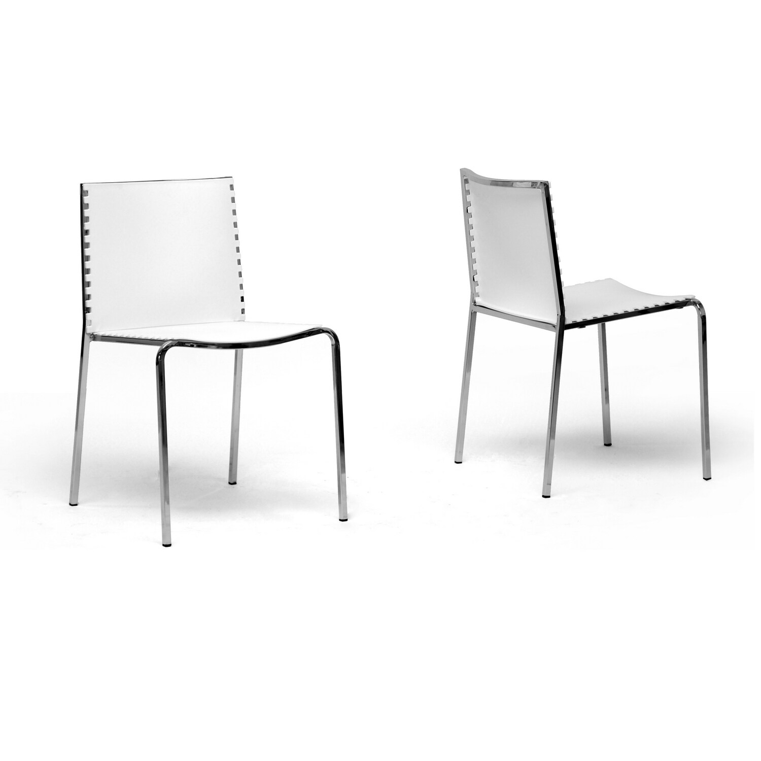 Baxton Studio SET OF 2 DC-12-WHITE Set of 2 Contemporary/Modern Dining Side Chair (Metal Frame)