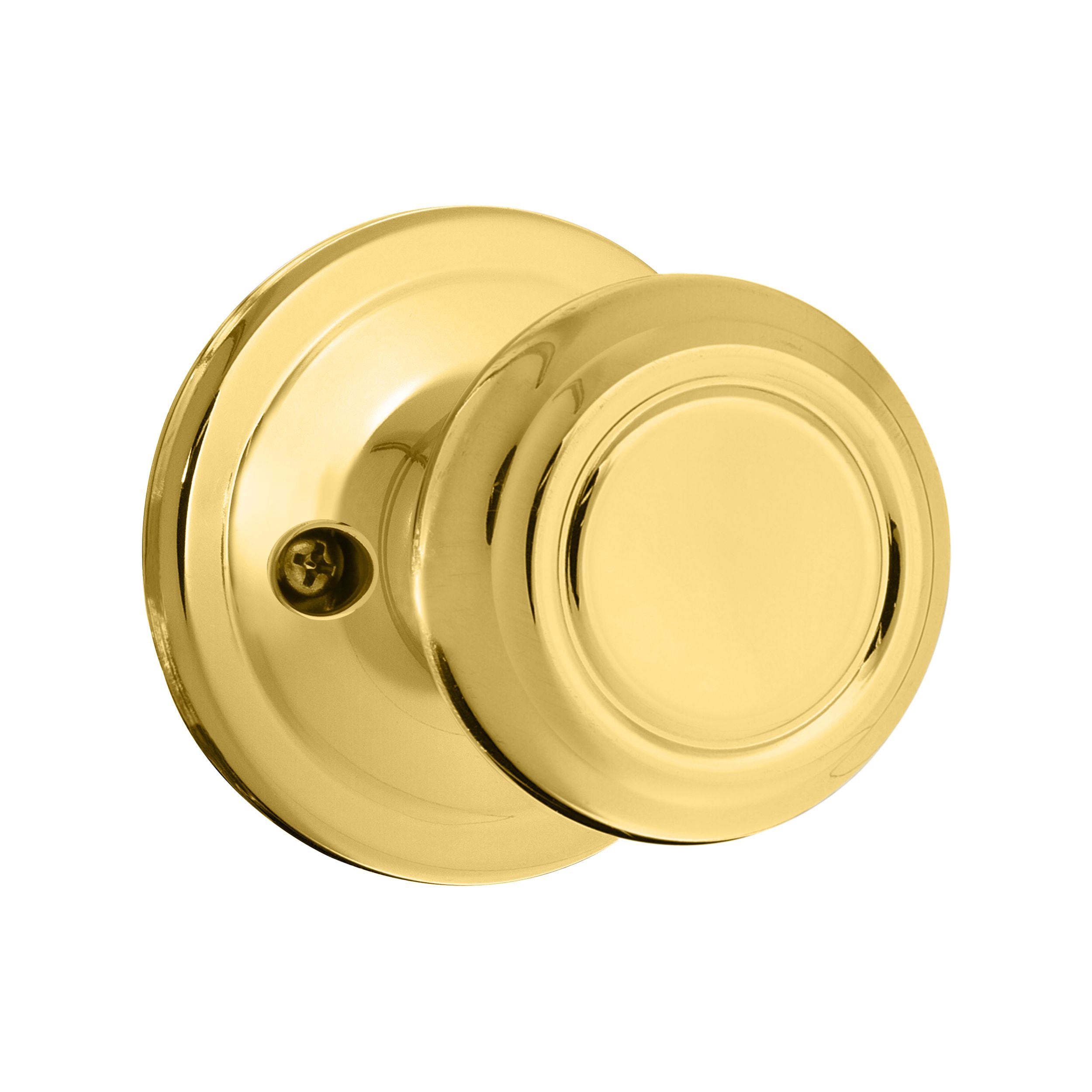 Kwikset Signatures Cameron Polished Brass Interior Dummy Door Knob with  Antimicrobial Technology in the Door Knobs department at