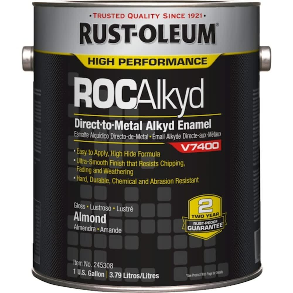 Rust-Oleum  Interior/Exterior Paint High Gloss Oil Base Almond 1 gal 245308