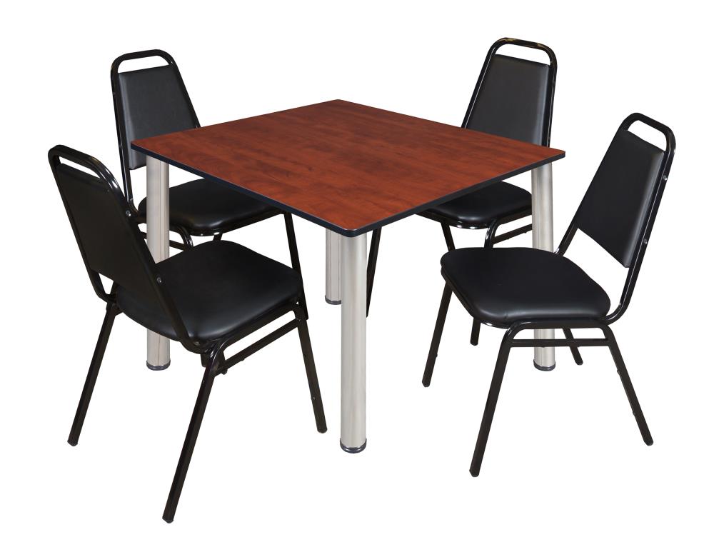 Regency TB4848CHBPCM29BK Breakroom Red 4-Person Training Table (48-in W x 29-in H)