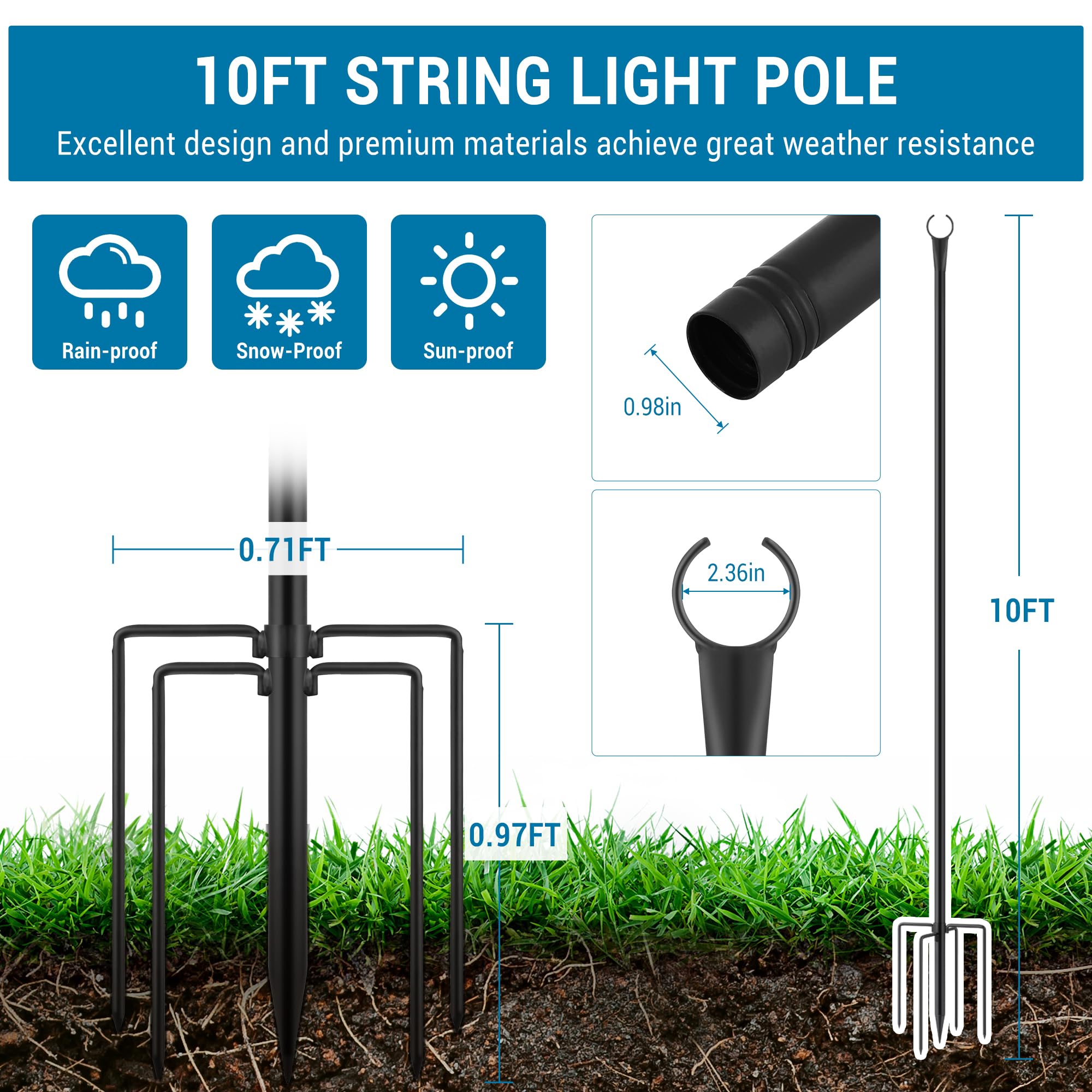 Garvee YXY-LO-PHO-134W8PVB Landscape-Lighting-Stakes - View #3