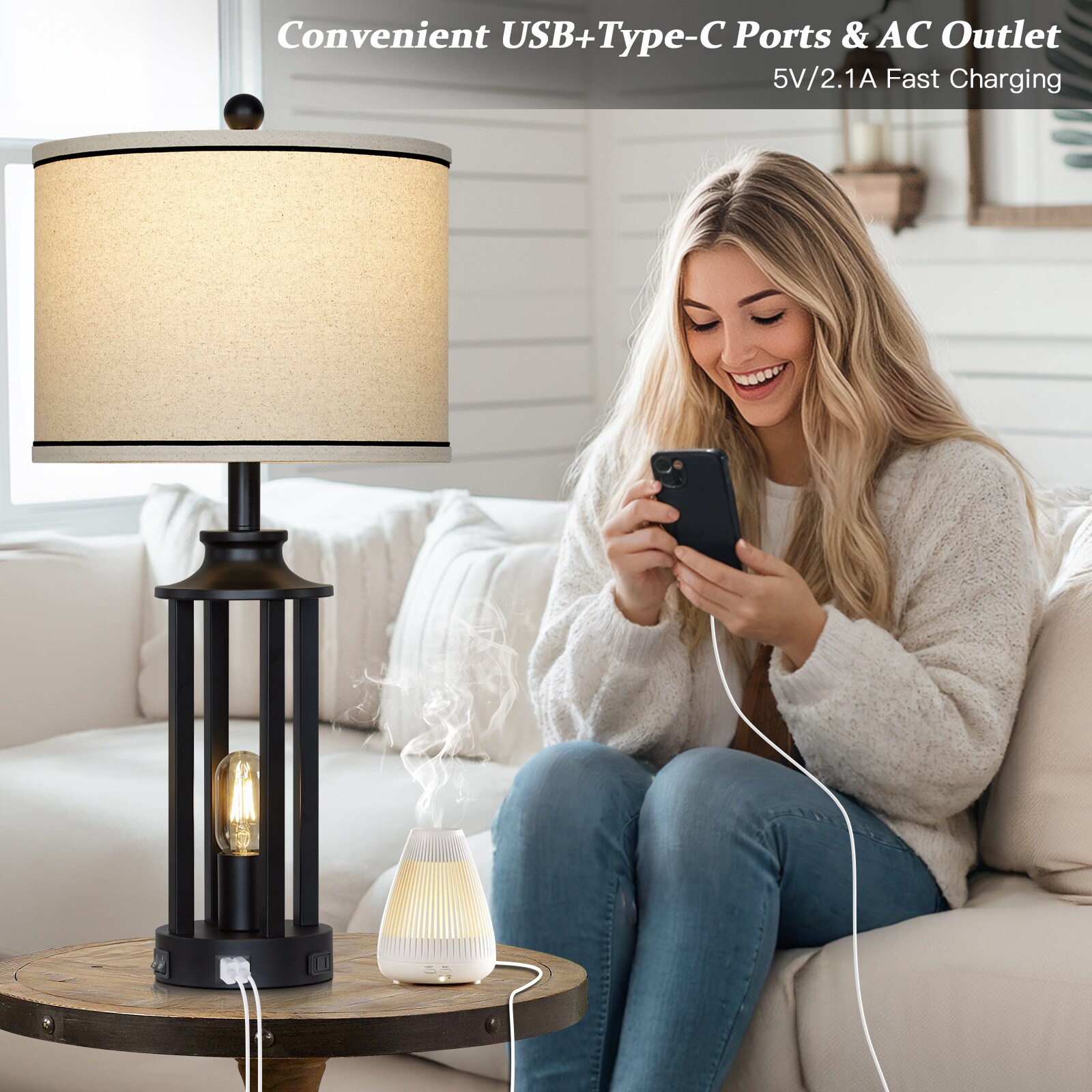 UrFurnishings TD-389 Table-Lamps - View #2