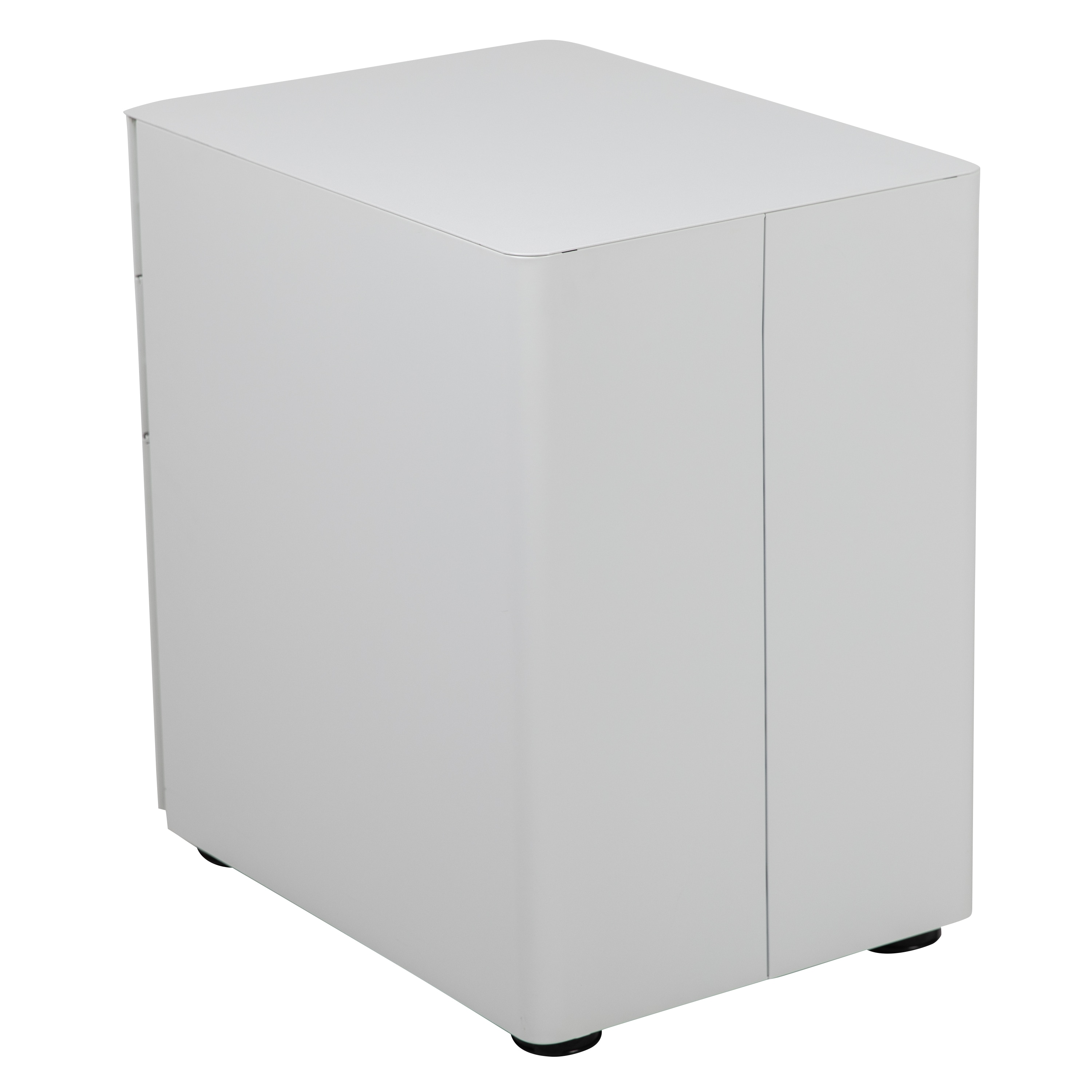 White Mobile 3-Drawer Lockable Filing Cabinet with Casters