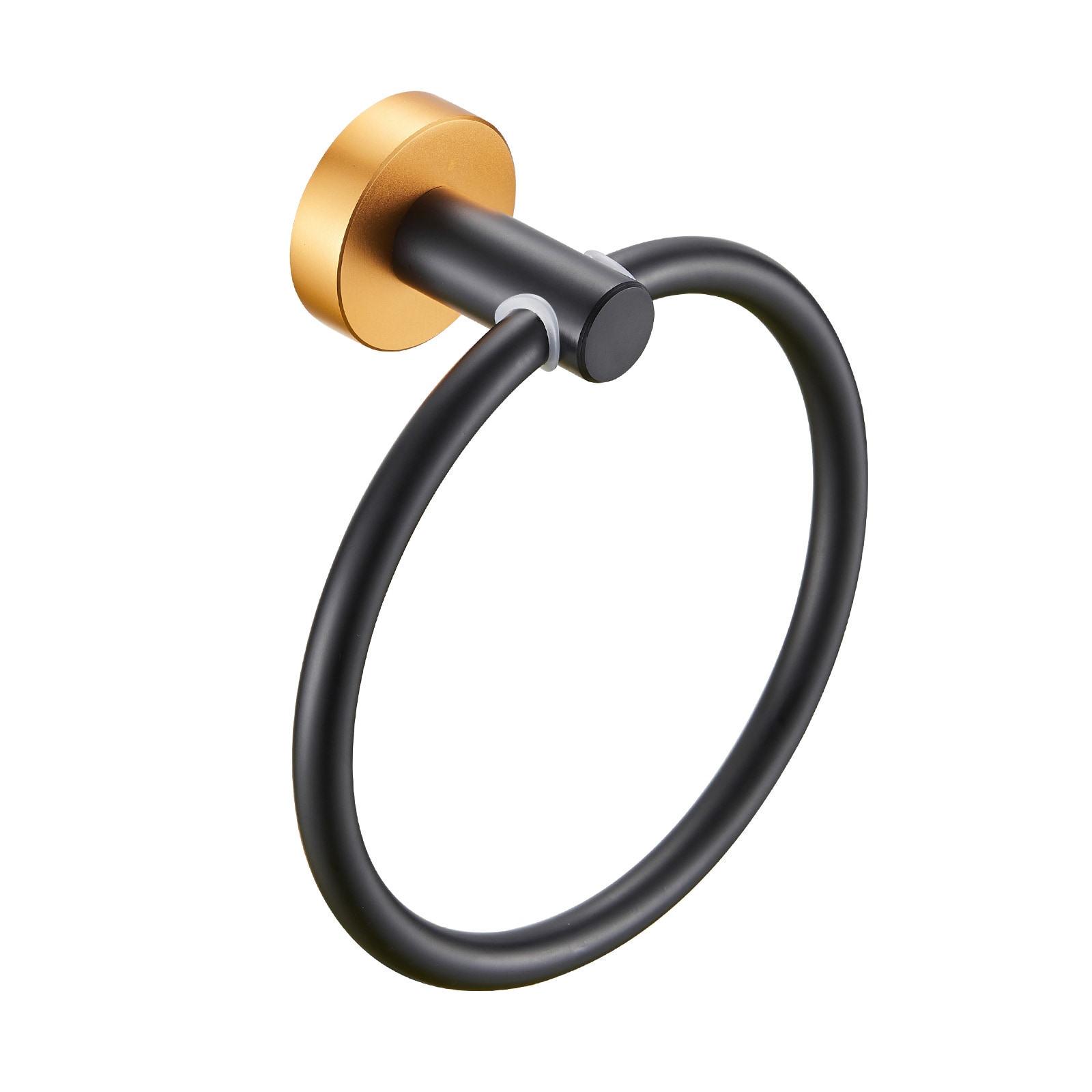 Cobbe Black Gold Wall Mount Towel Ring in the Towel Rings department at ...