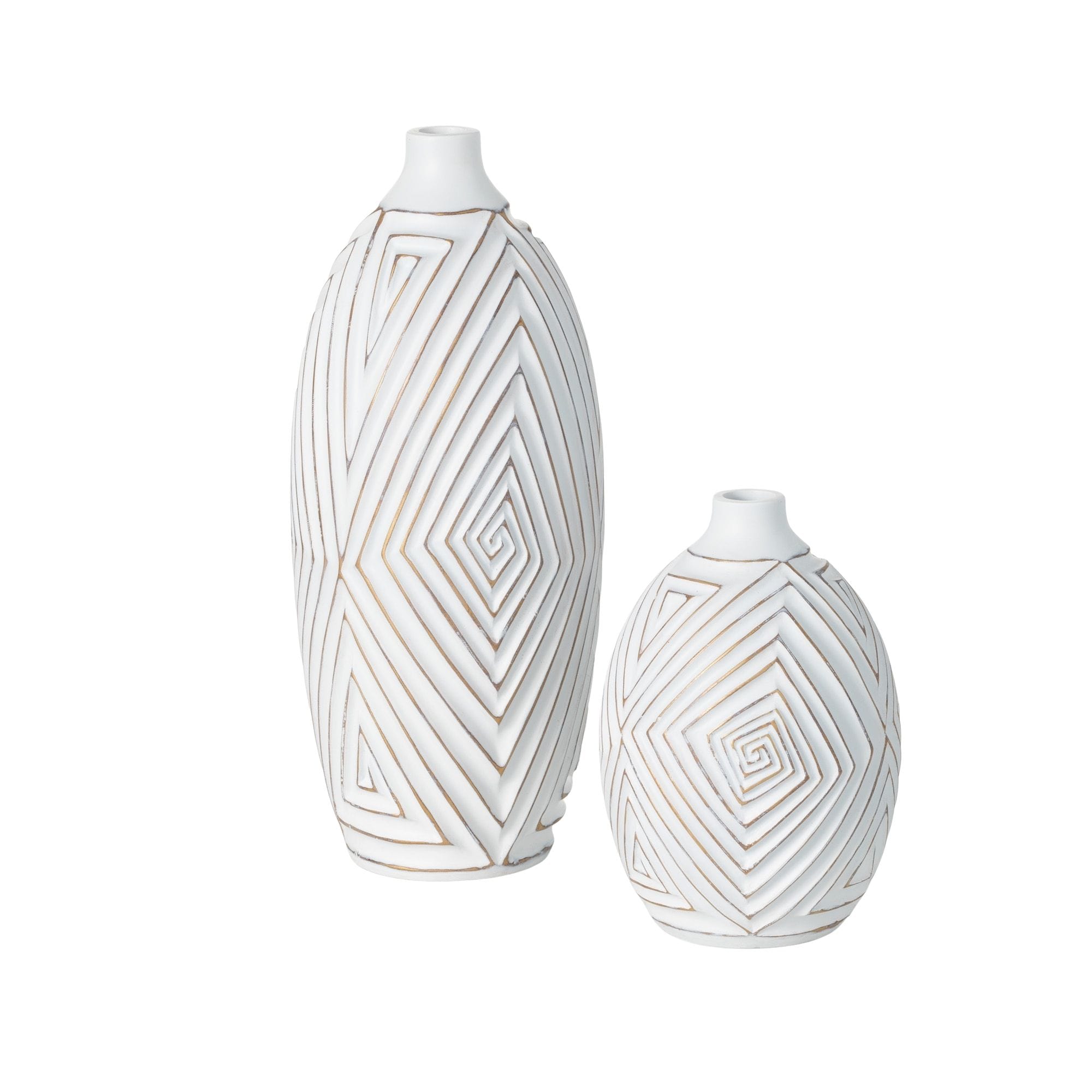 Sullivans PR2708 2 -Pack White Polyethylene Glam Vase