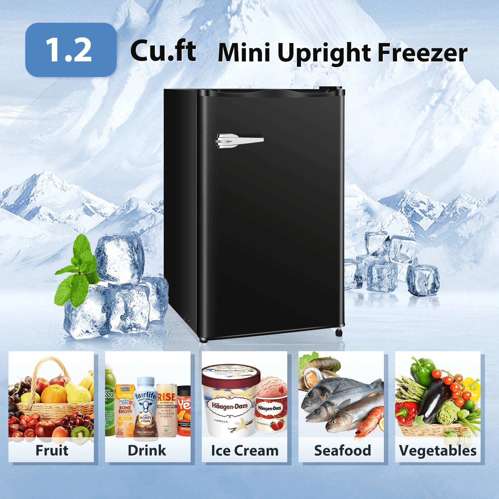 COWSAR 2.3-cu ft Upright Freezer (Black) ENERGY STAR in the Upright ...