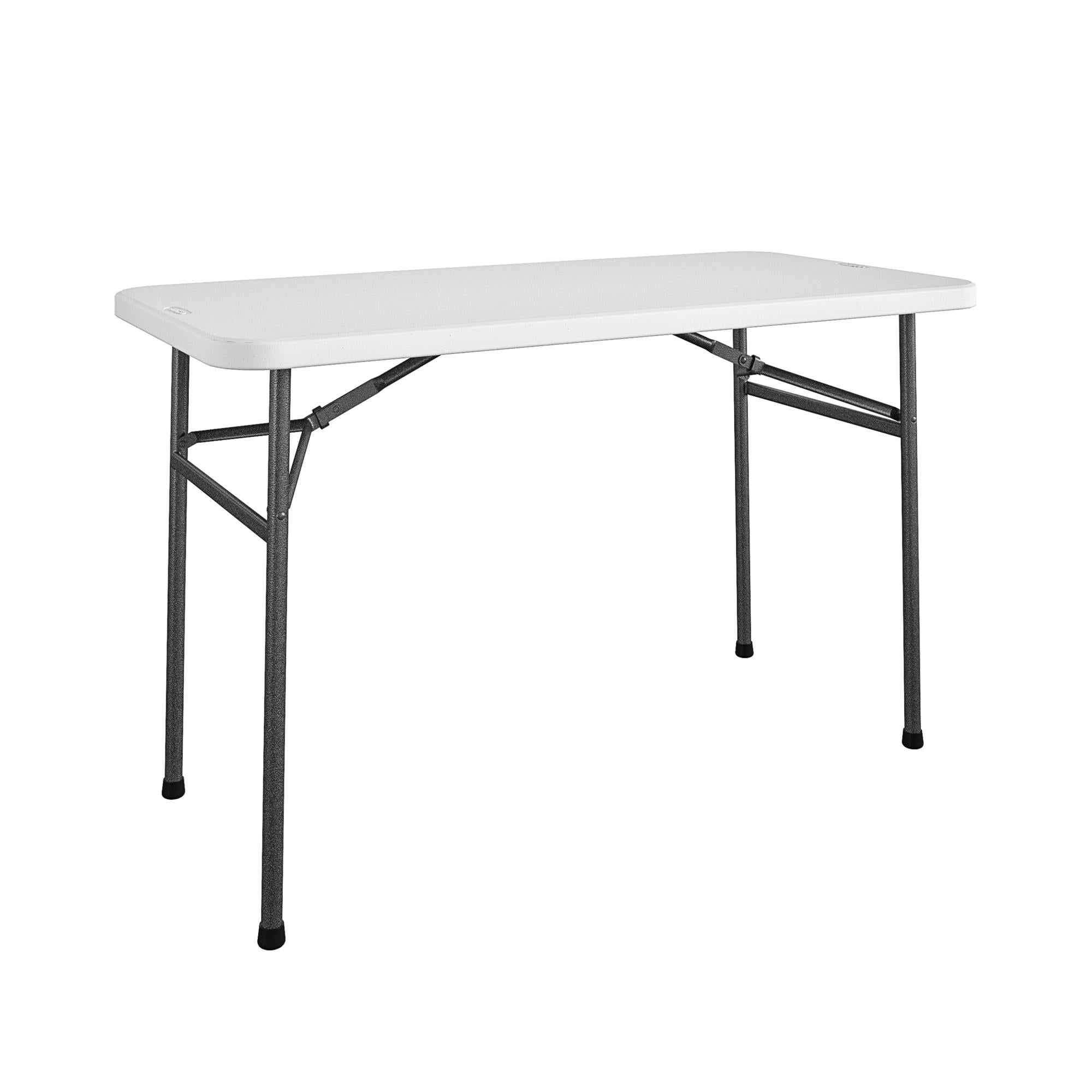 Cosco 4-ft x 2-ft Indoor or Outdoor Rectangle Resin White Folding Dining  Table (4-Person)