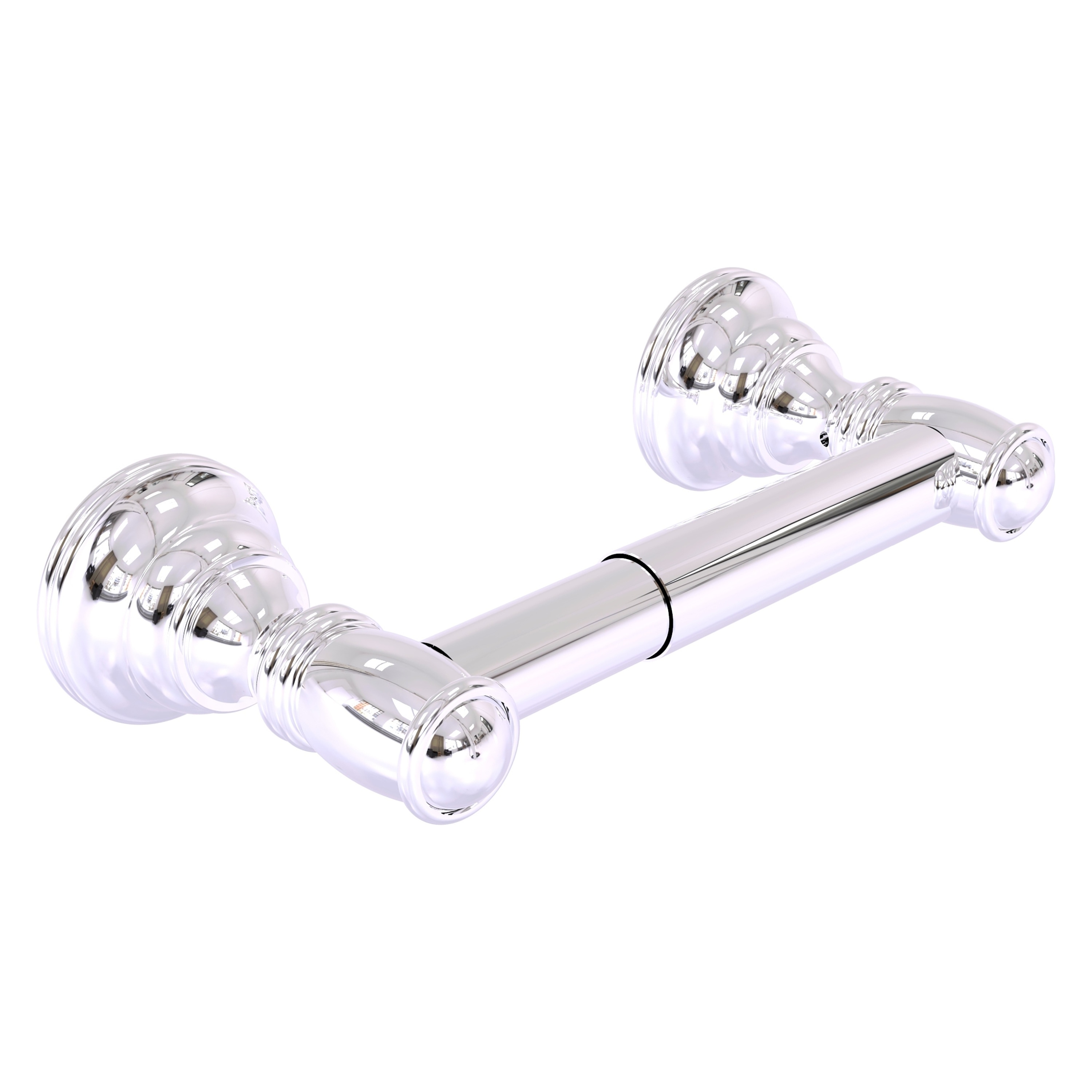 Allied Brass CL-24-PC Carolina Polished Chrome Wall mount Double post Toilet Paper Holder 1 -Rolls with Storage